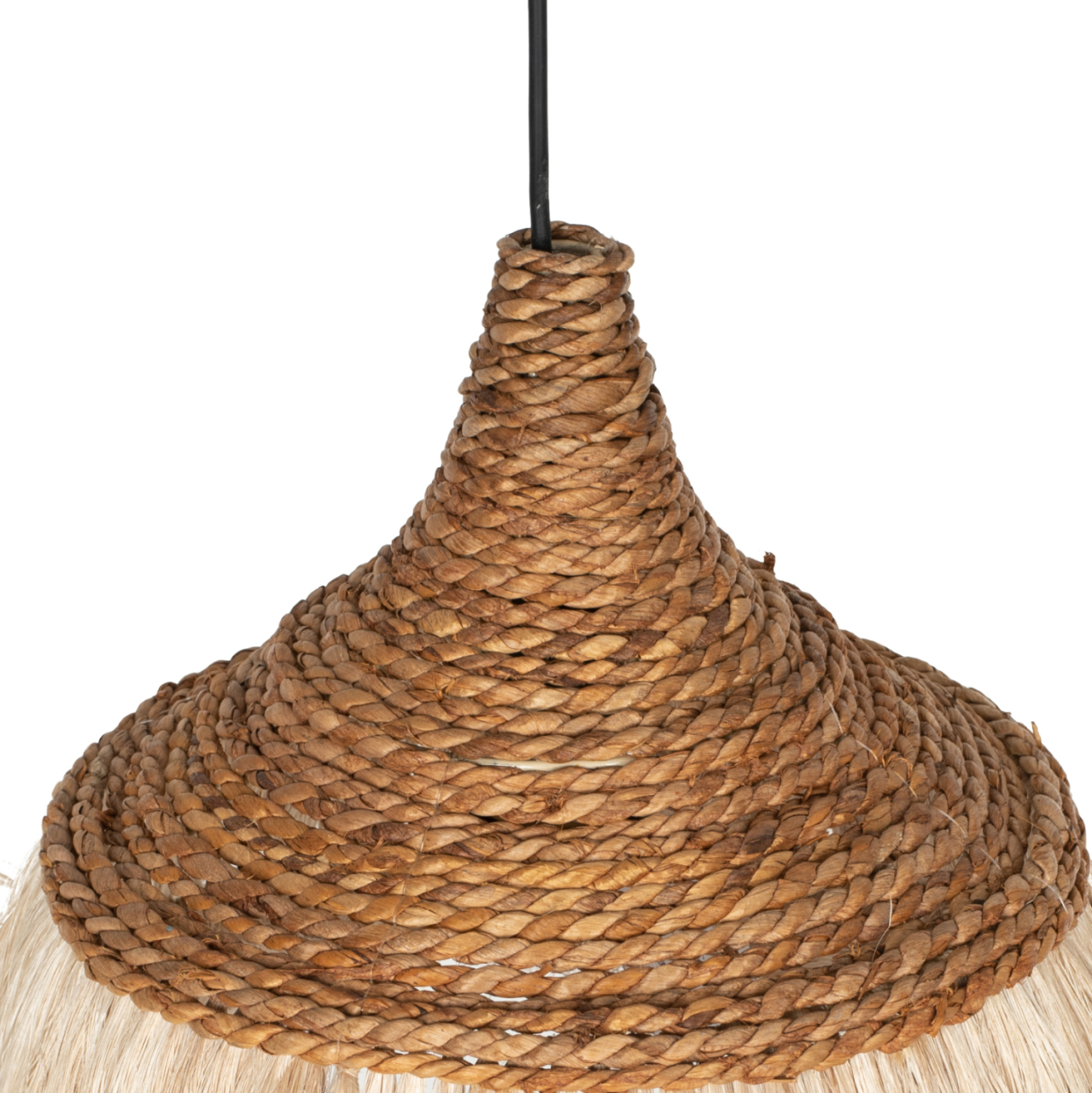 CEILING PENDANT WITH FRINGES MADE OF ABACA IN NATURAL COLOR 36x36x40Hcm.HM7753 [4]