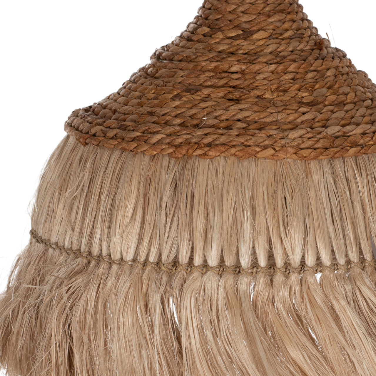 CEILING PENDANT WITH FRINGES MADE OF ABACA IN NATURAL COLOR 36x36x40Hcm.HM7753 [5]