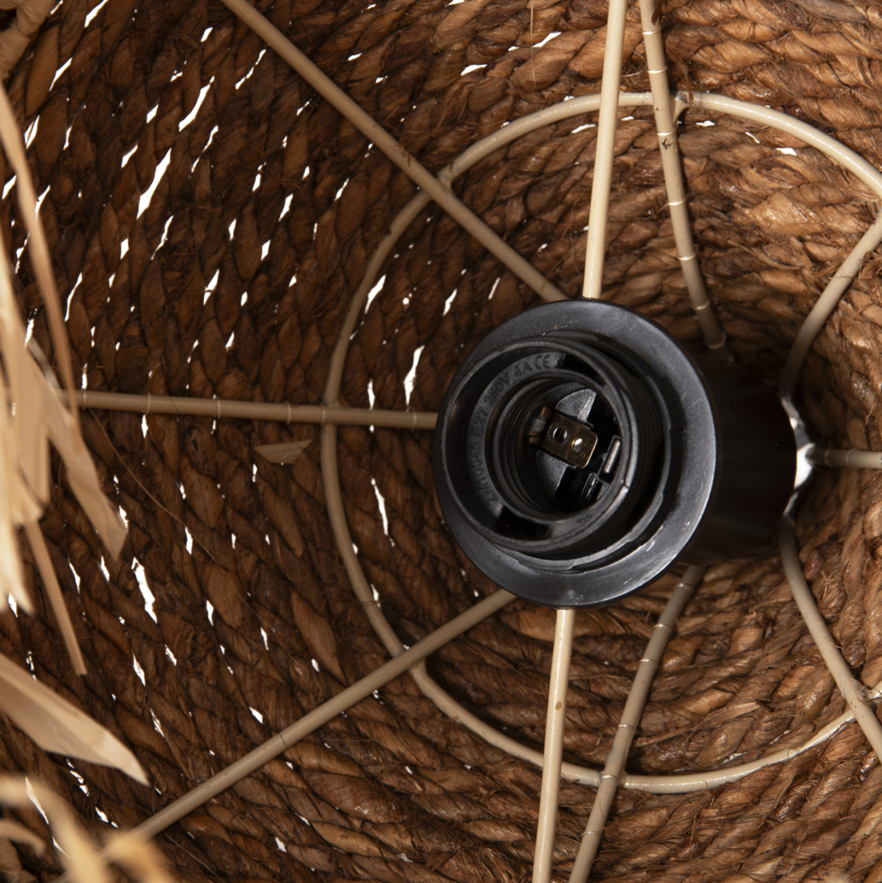 CEILING PENDANT WITH SISAL FIBER CAP IN NATURAL COLOR Φ36x46-120Hcm.HM7787 [7]