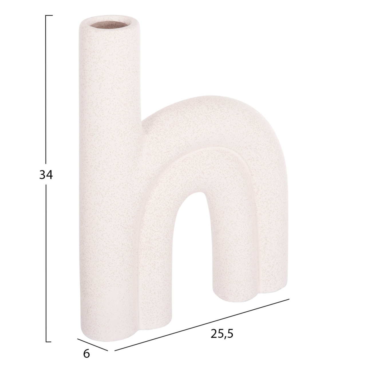CERAMIC TABLE DECOR ARCON HM4638.01 OFF WHITE WITH CRYSTALLIZATION 25,5x6x34Hcm. [2]
