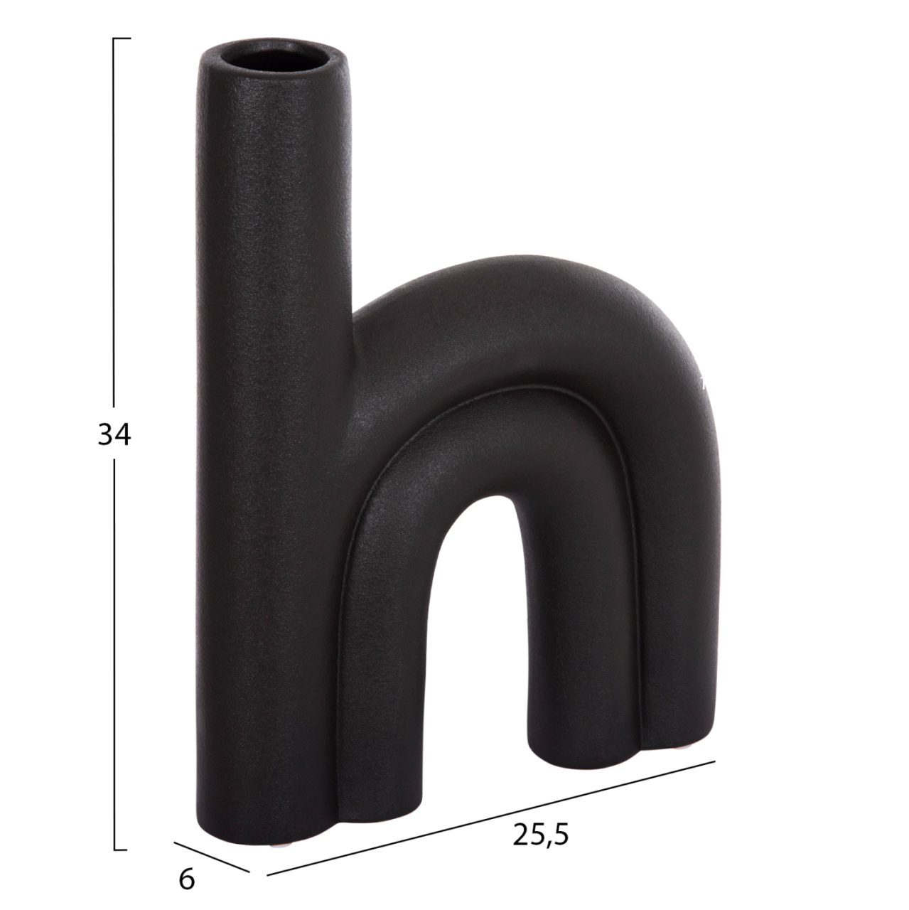 CERAMIC TABLE DECOR ARCON HM4638.02 MATTE BLACK 25,5x6x34H cm. [2]