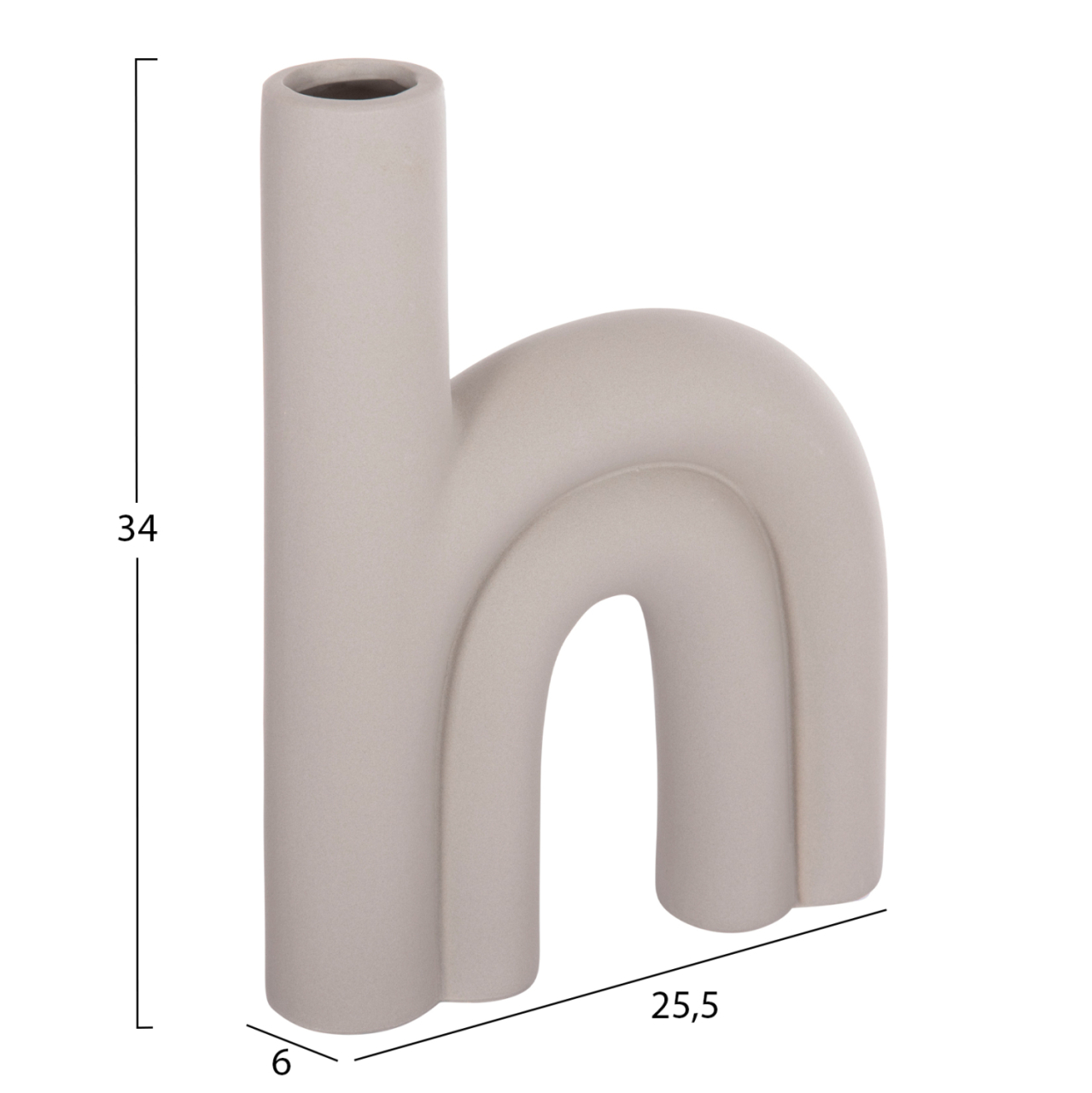 CERAMIC TABLE DECOR ARCON HM4638.03 MATTE GREY 25,5x6x34H cm. [2]