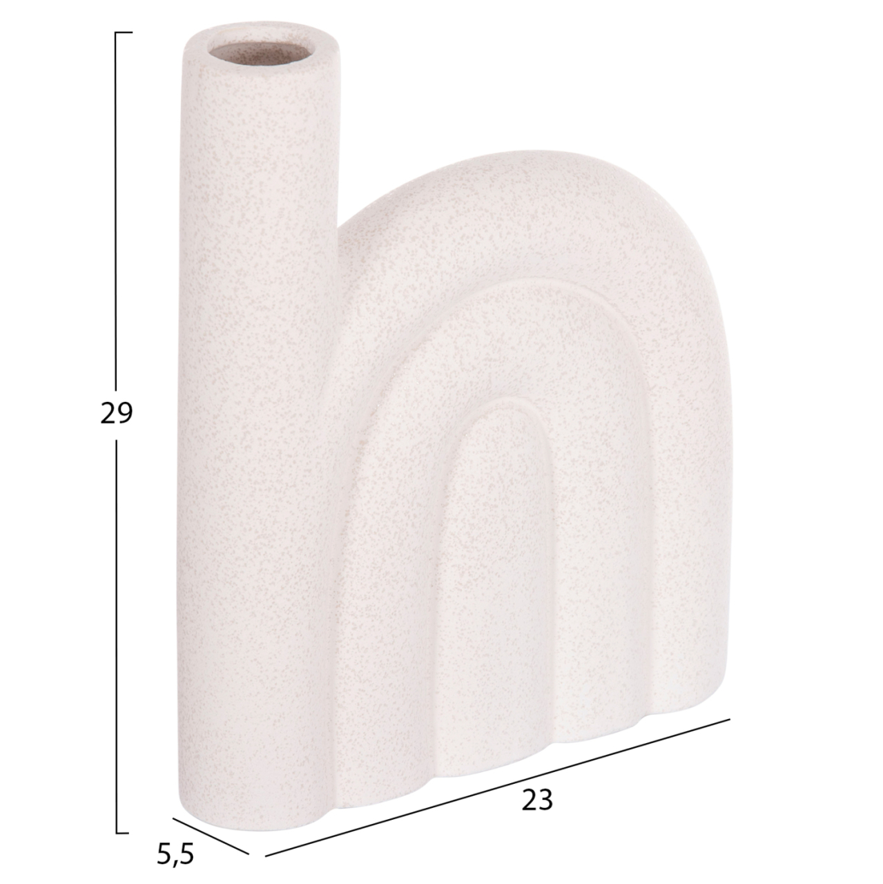 CERAMIC TABLE DECOR ARCON HM4639.01 OFF WHITE WITH CRYSTALLIZATION 23.5x5.5x29.5Hcm. [2]