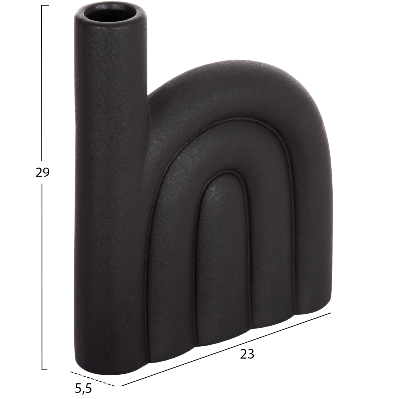 CERAMIC TABLE DECOR ARCON HM4639.02 MATTE BLACK 23x5,5x29Hcm. [2]
