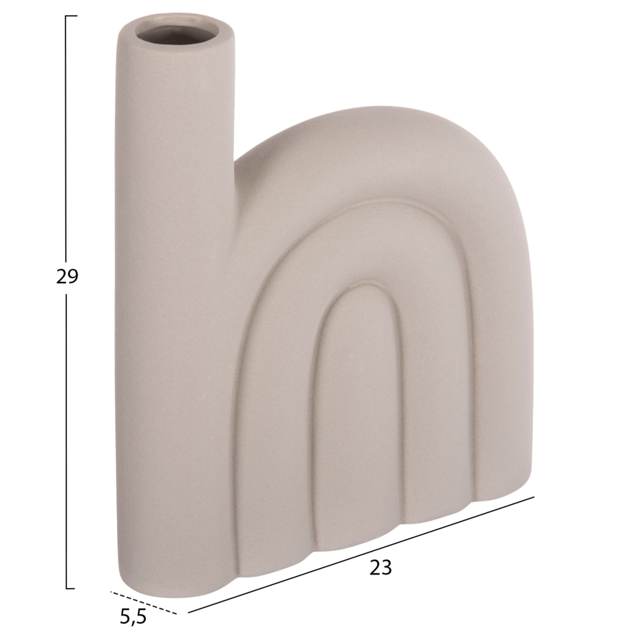 CERAMIC TABLE DECOR ARCON HM4639.03 MATTE GREY 23x5.5x29H cm. [2]