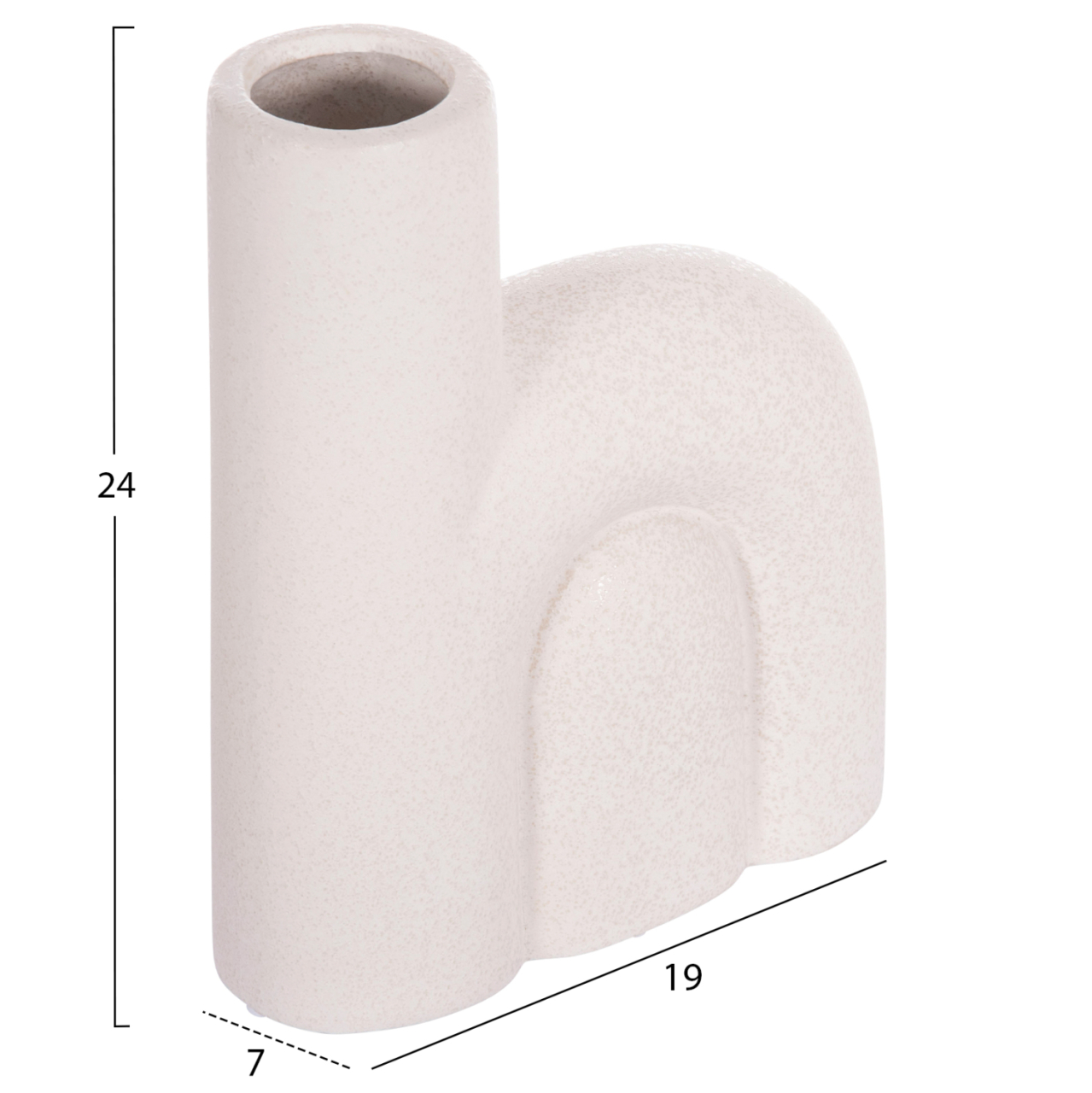 CERAMIC TABLE DECOR ARCON HM4640.01 OFF WHITE WITH CRYSTALLIZATION 19x7x24Hcm. [2]