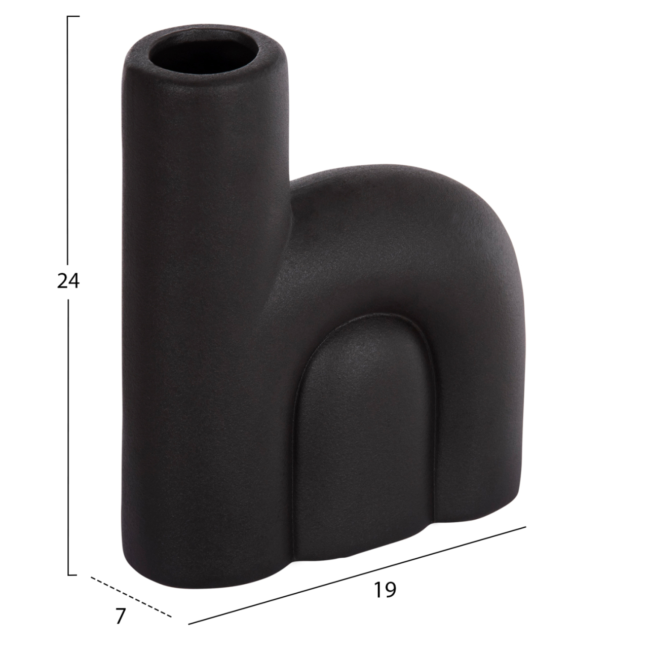 CERAMIC TABLE DECOR ARCON HM4640.02 MATTE BLACK 19x7x24Hcm. [2]