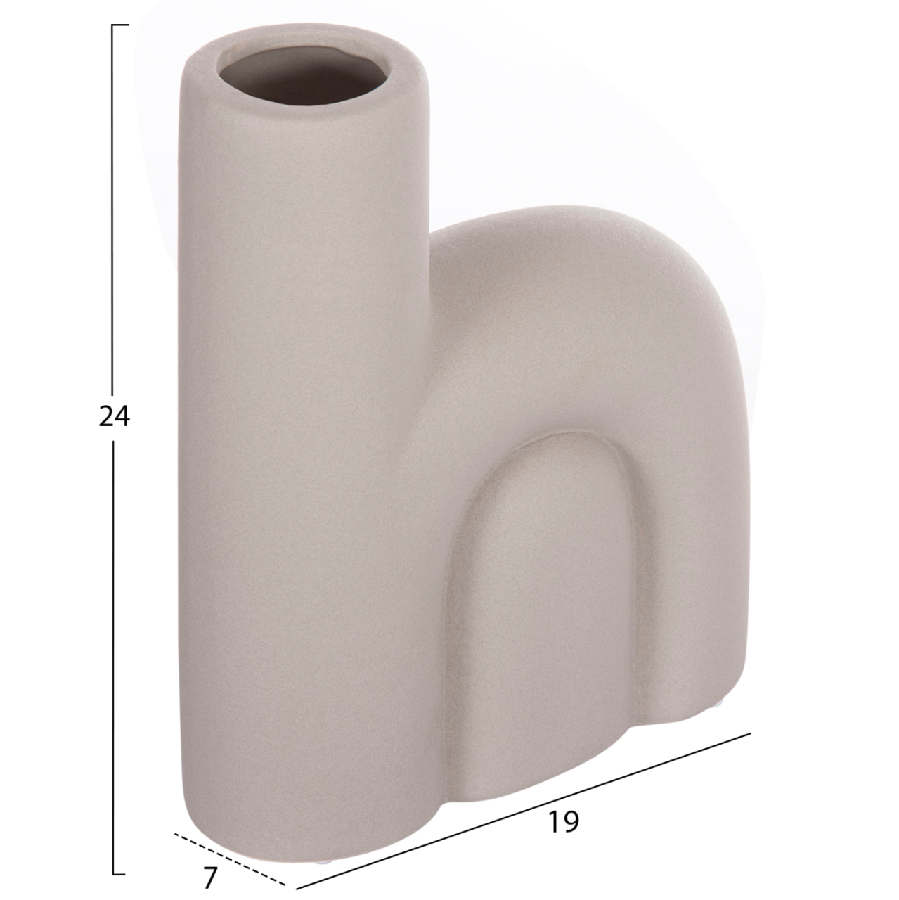 CERAMIC TABLE DECOR ARCON HM4640.03 MATTE GREY 19x7x24Hcm. [2]