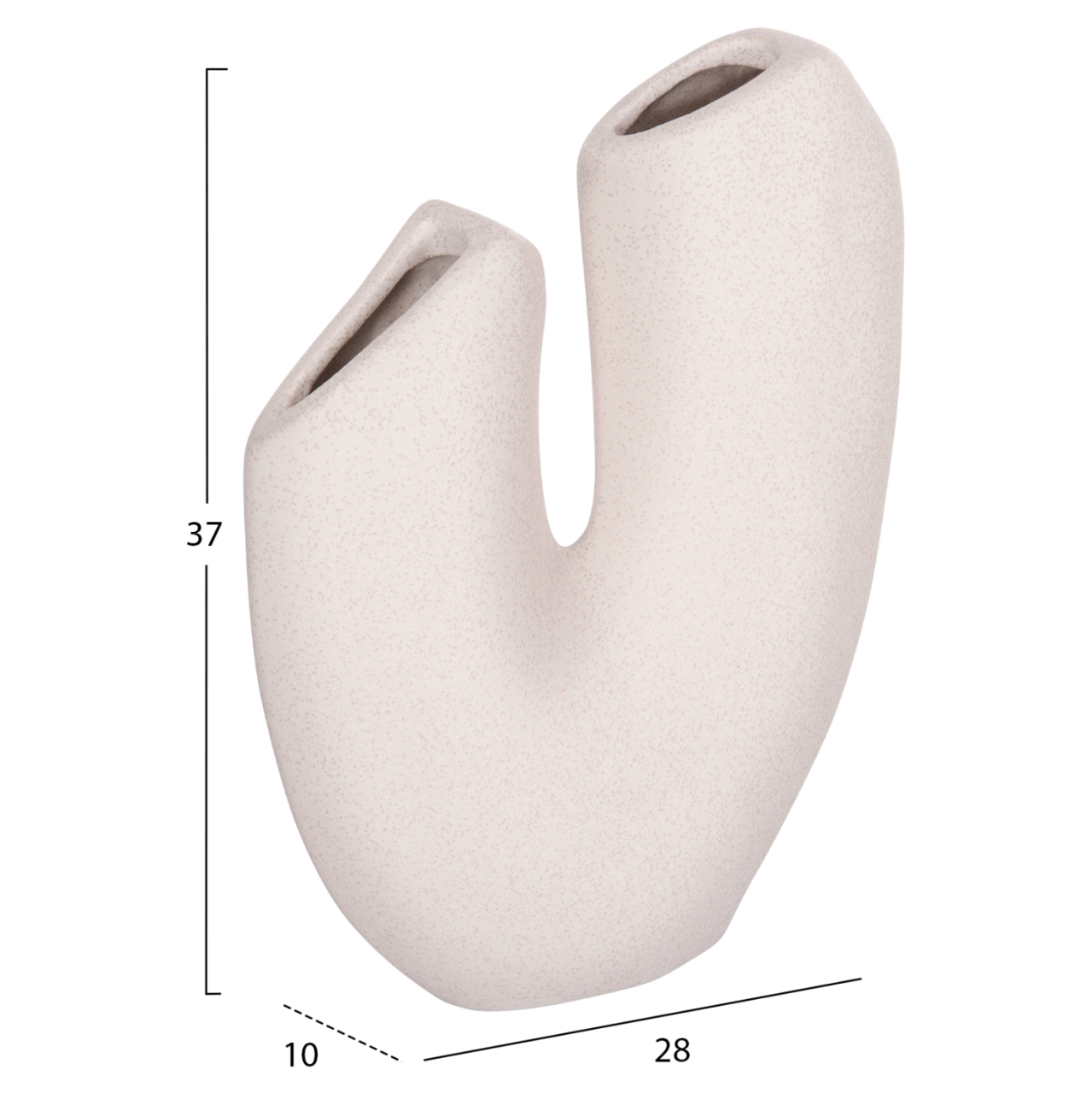 CERAMIC TABLE DECOR ARKEN HM4618.01 OFF WHITE WITH CRYSTALLIZATION 28x10x37Hcm. [2]