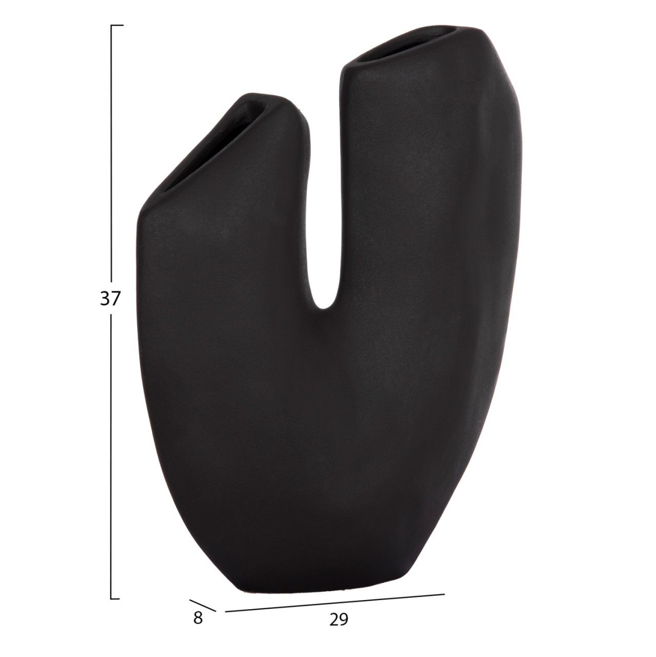 CERAMIC TABLE DECOR ARKEN HM4618.02 BLACK MATTE 29x8x37Hcm. [2]