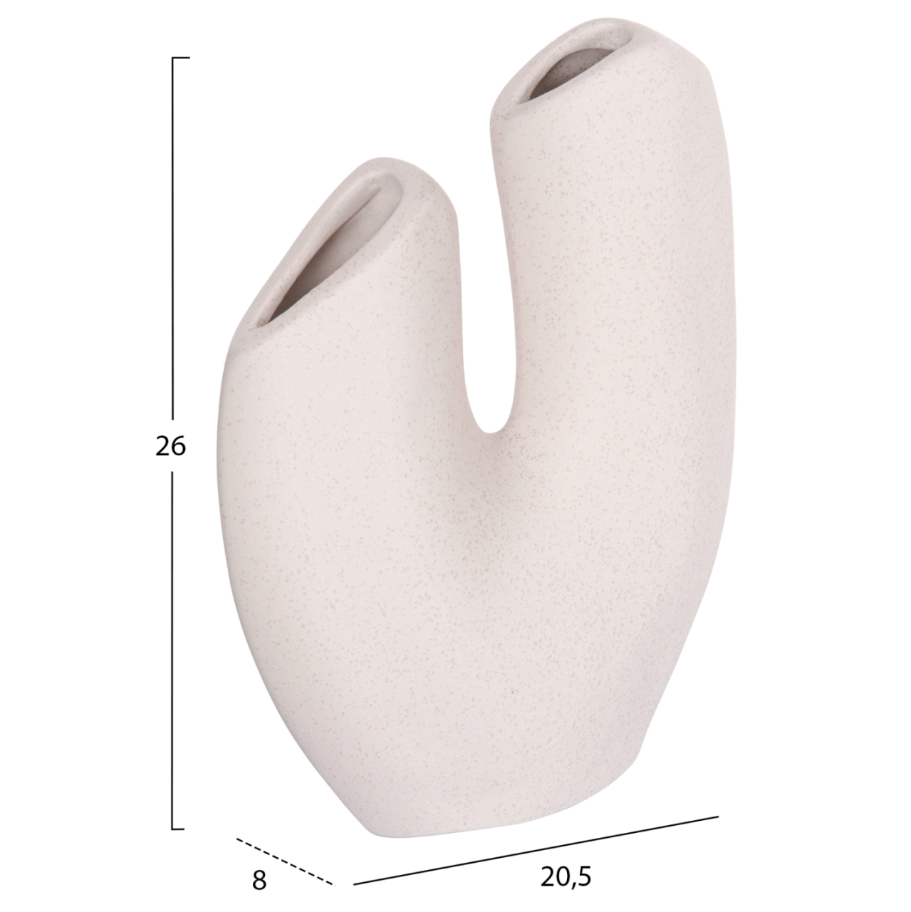 CERAMIC TABLE DECOR ARKEN HM4619.01 OFF WHITE WITH CRYSTALLIZATION 20.5x8x26Hcm. [2]