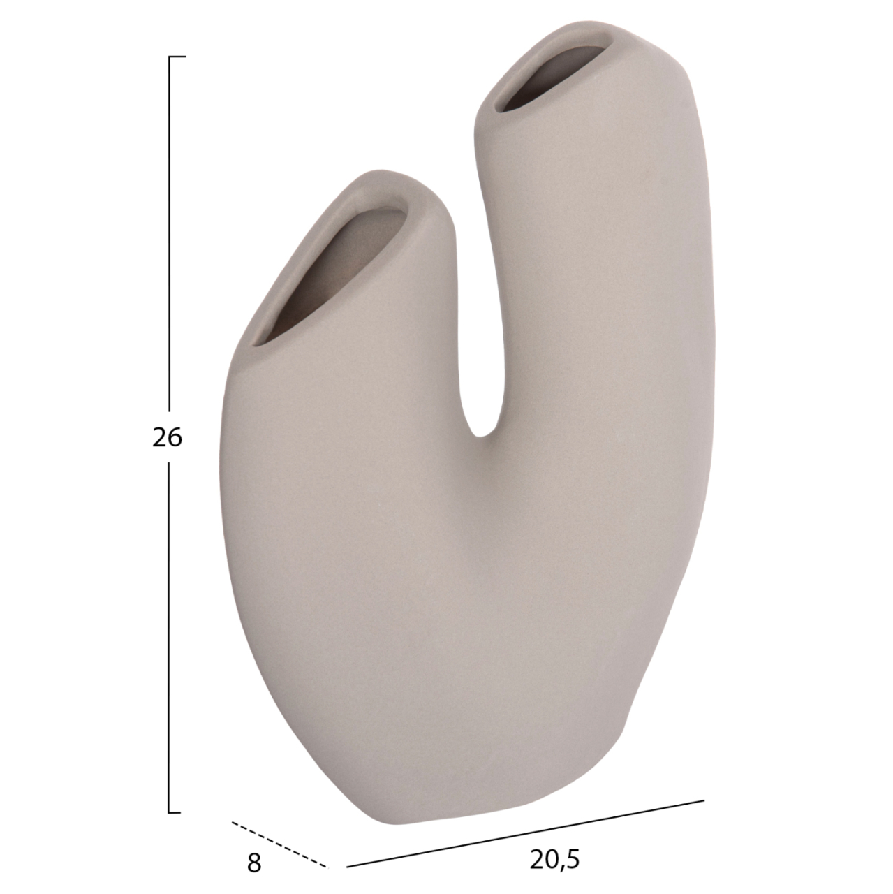 CERAMIC TABLE DECOR ARKEN HM4619.03 GREY MATTE 20.5x8x26Hcm. [2]