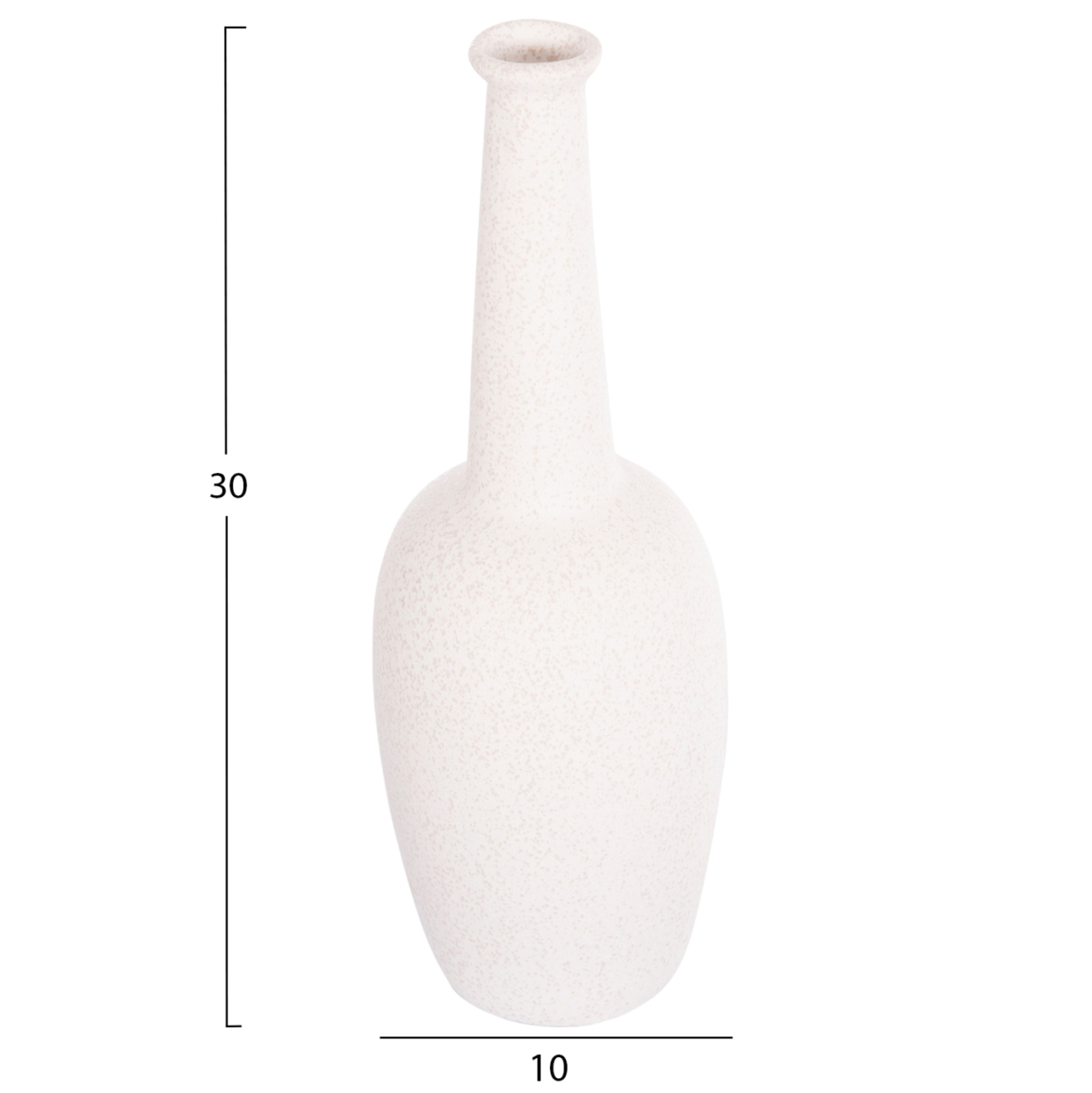 CERAMIC TABLE DECOR ELENDIL HM4592.01 OFF WHITE WITH CRYSTALLIZATION Φ10x30Hcm. [2]