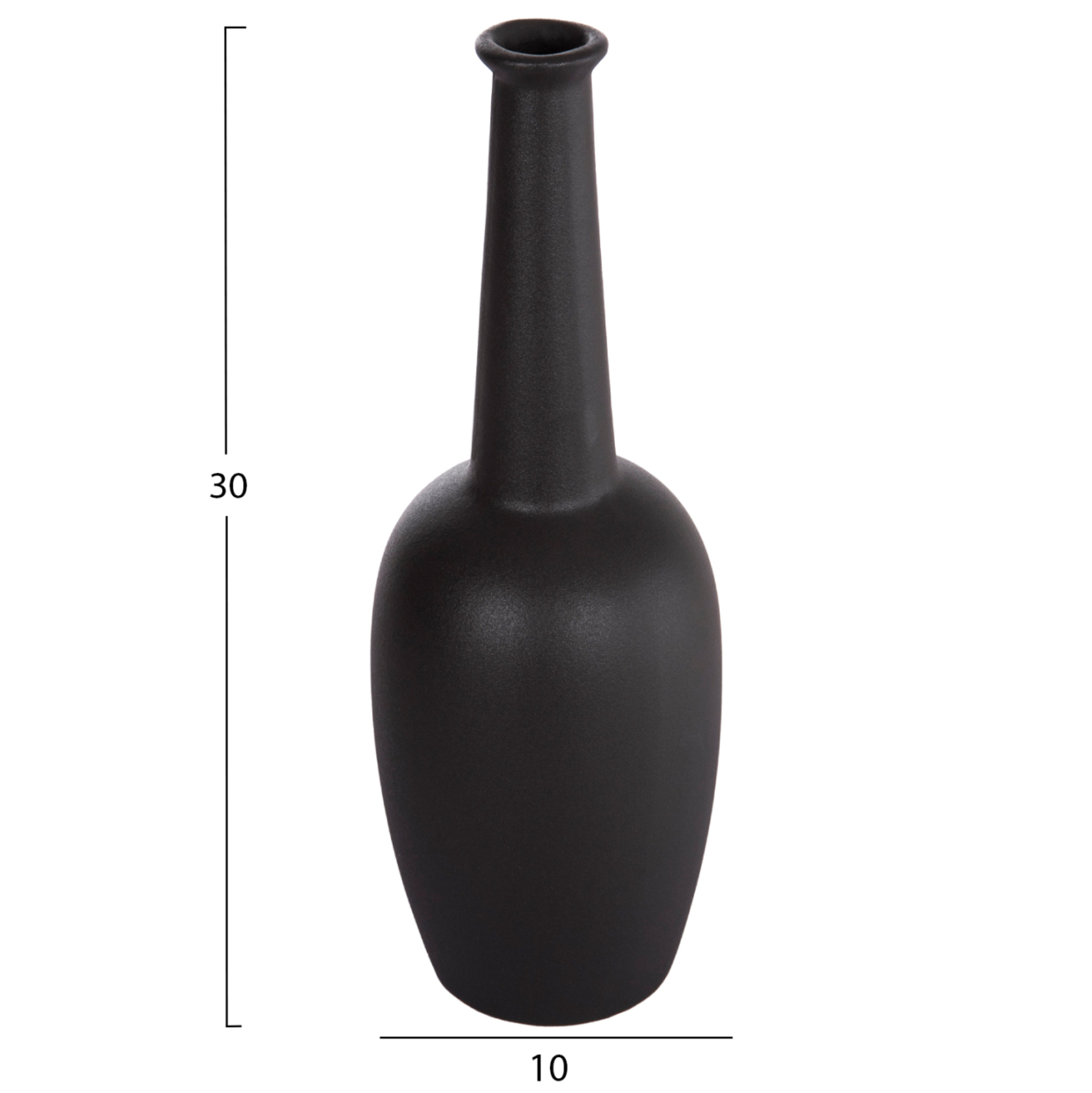 CERAMIC TABLE DECOR ELENDIL HM4592.02 BLACK MATTE Φ10x30Hcm. [2]