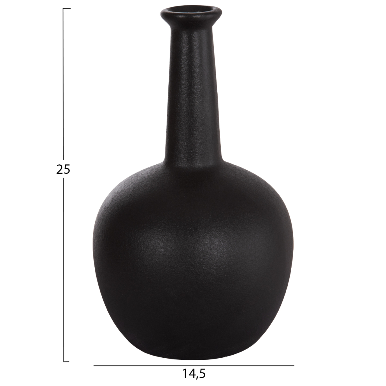 CERAMIC TABLE DECOR ELENDIL HM4593.02 BLACK MATTE Φ14,5x25Hcm. [2]