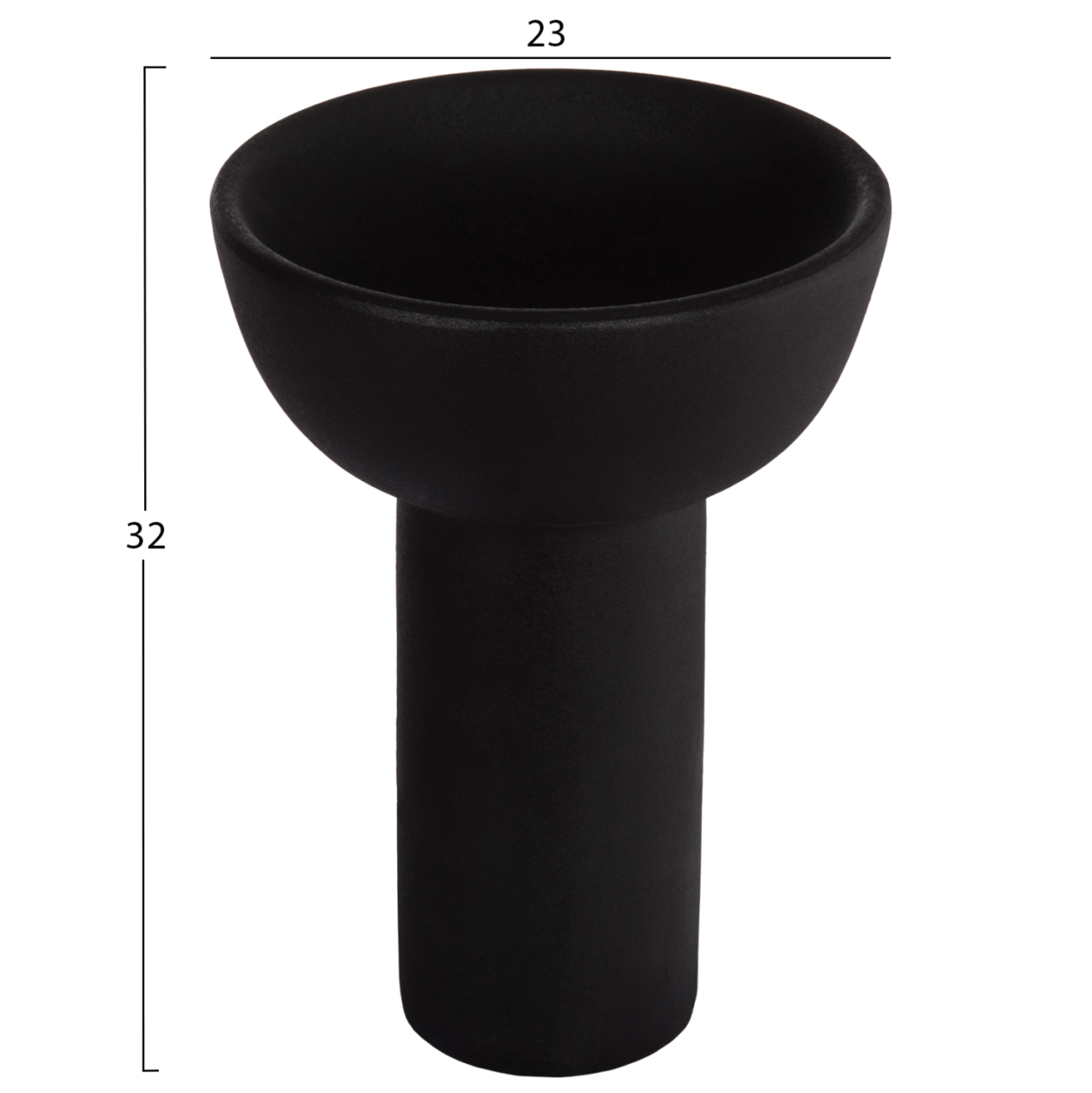 CERAMIC TABLE DECOR ELENDIL HM4602.02 MATTE BLACK Φ23x32H cm. [2]