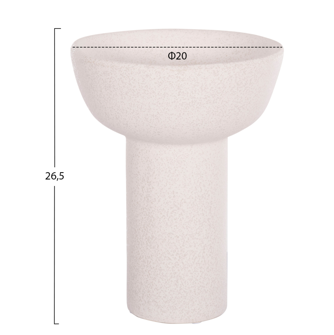 CERAMIC TABLE DECOR ELENDIL HM4603.01 OFF WHITE WITH CRYSTALLISATION Φ20x26.5Hcm. [2]