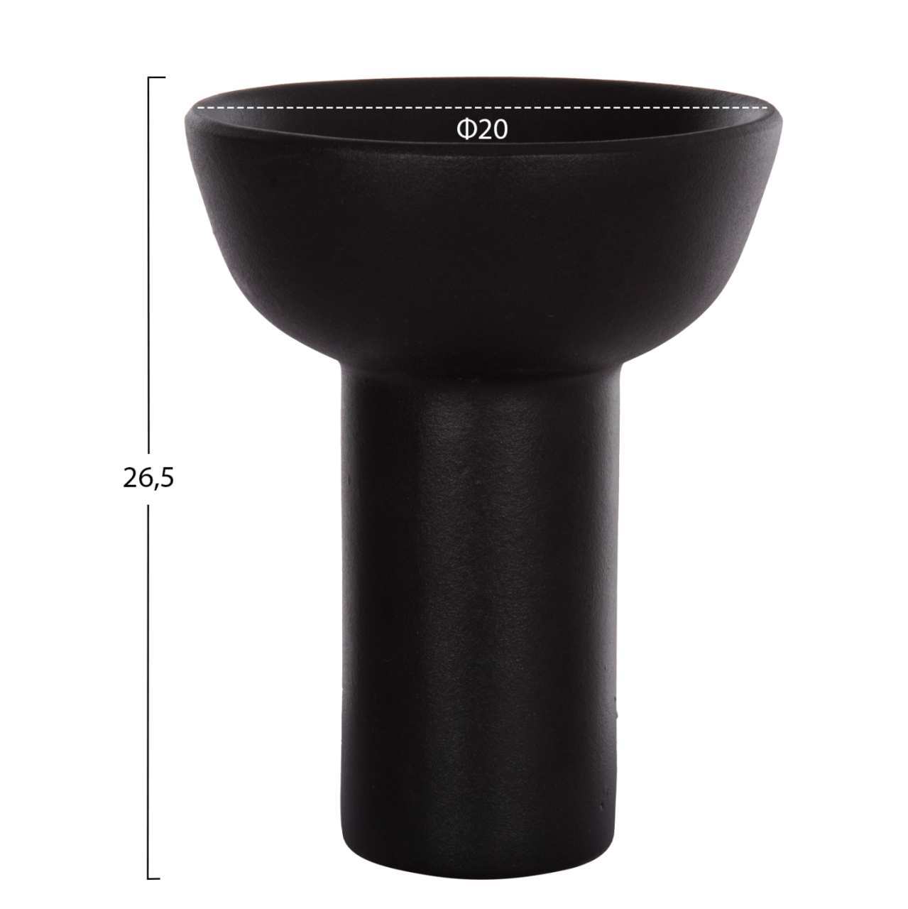 CERAMIC TABLE DECOR ELENDIL HM4603.02 MATTE BLACK Φ20x26.5Hcm. [2]