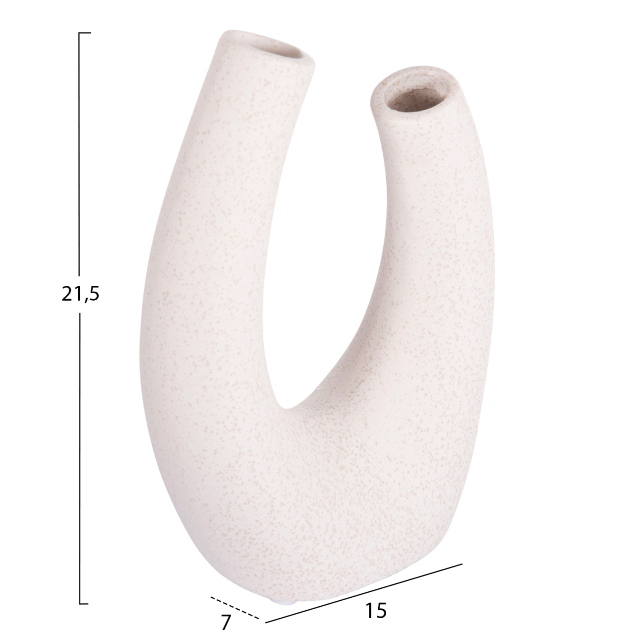 CERAMIC TABLE DECOR ELLIPTO HM4643.01 OFF WHITE WITH CRYSTALLIZATION 15x7x21,5Hcm. [2]