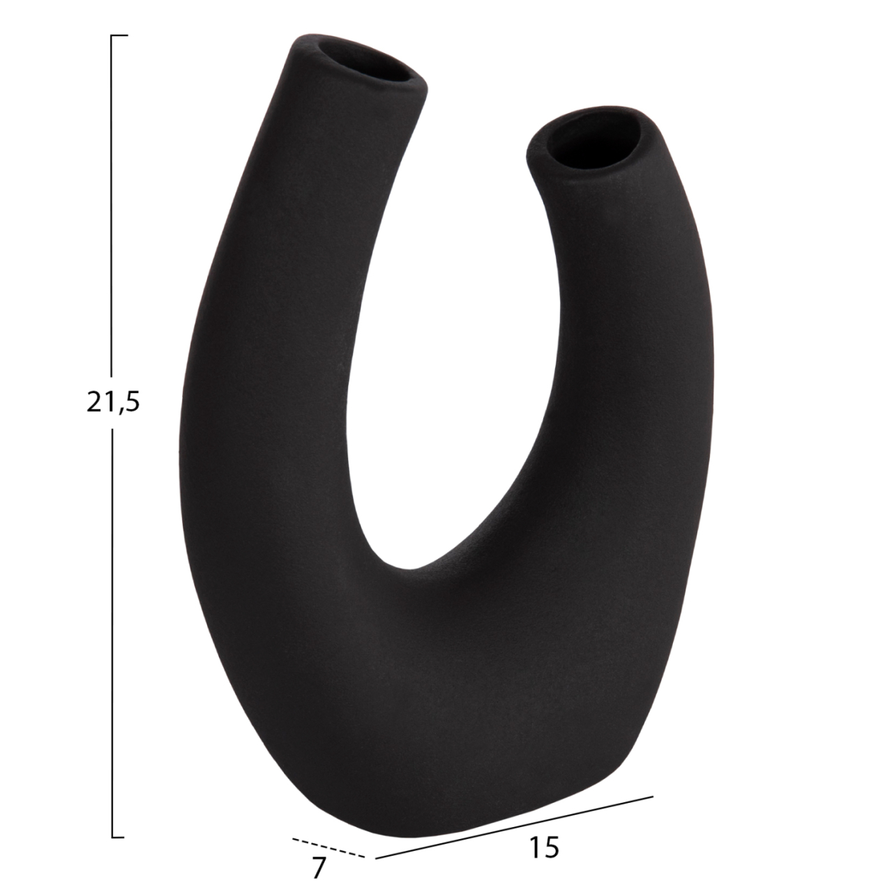 CERAMIC TABLE DECOR ELLIPTO HM4643.02 BLACK MATTE 15x7x21,5Hcm. [2]