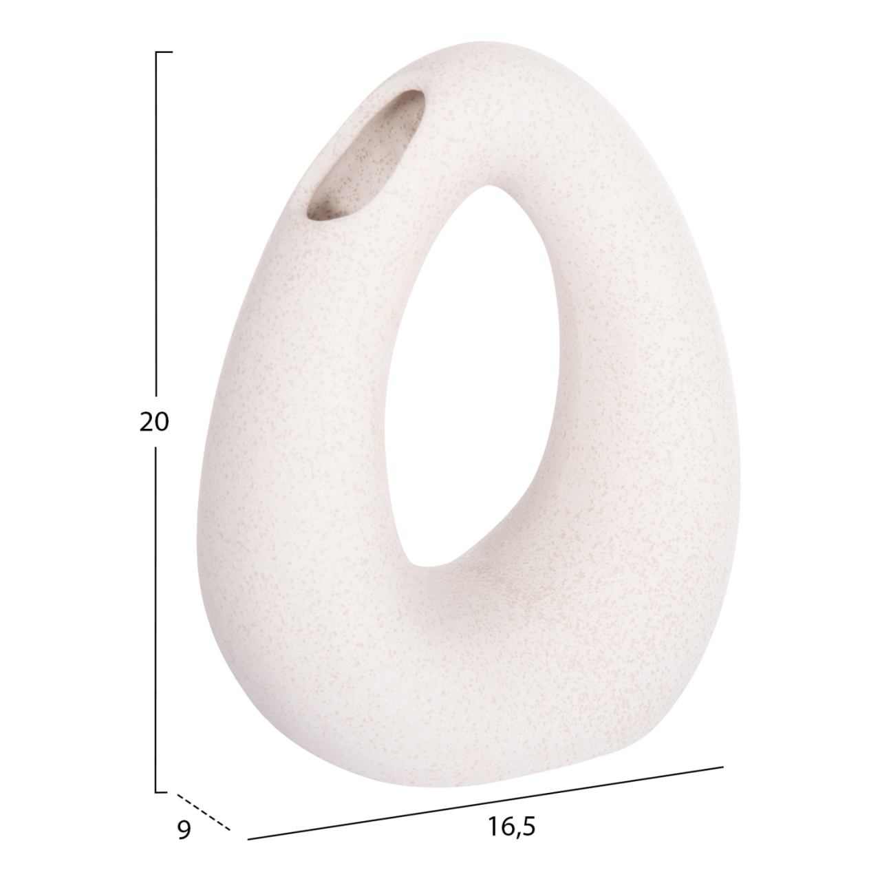 CERAMIC TABLE DECOR ELLIPTO HM4644.01 OFF WHITE WITH CRYSTALLIZATION 16,5x9x20,3Hcm. [2]