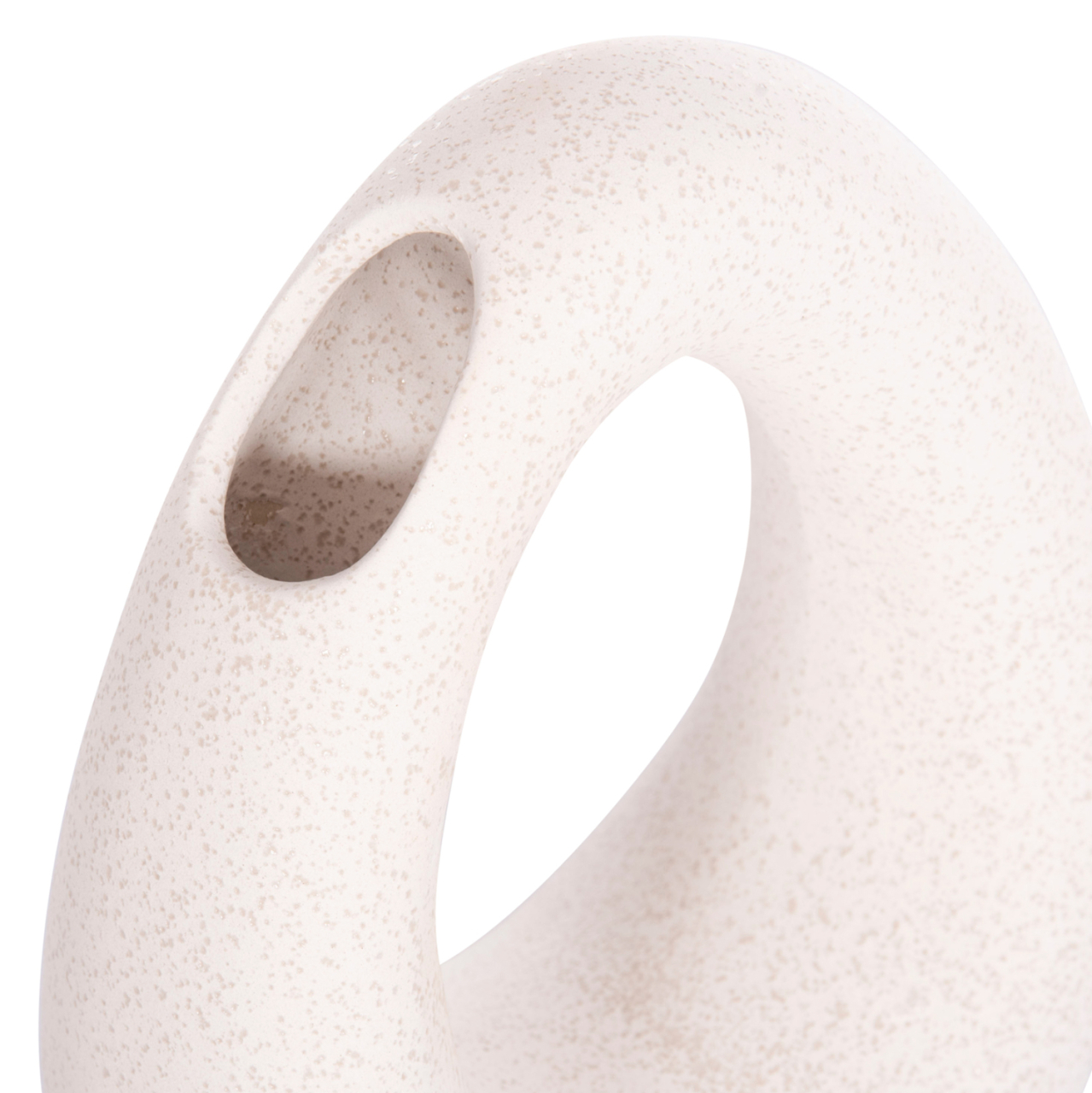 CERAMIC TABLE DECOR ELLIPTO HM4644.01 OFF WHITE WITH CRYSTALLIZATION 16,5x9x20,3Hcm. [7]