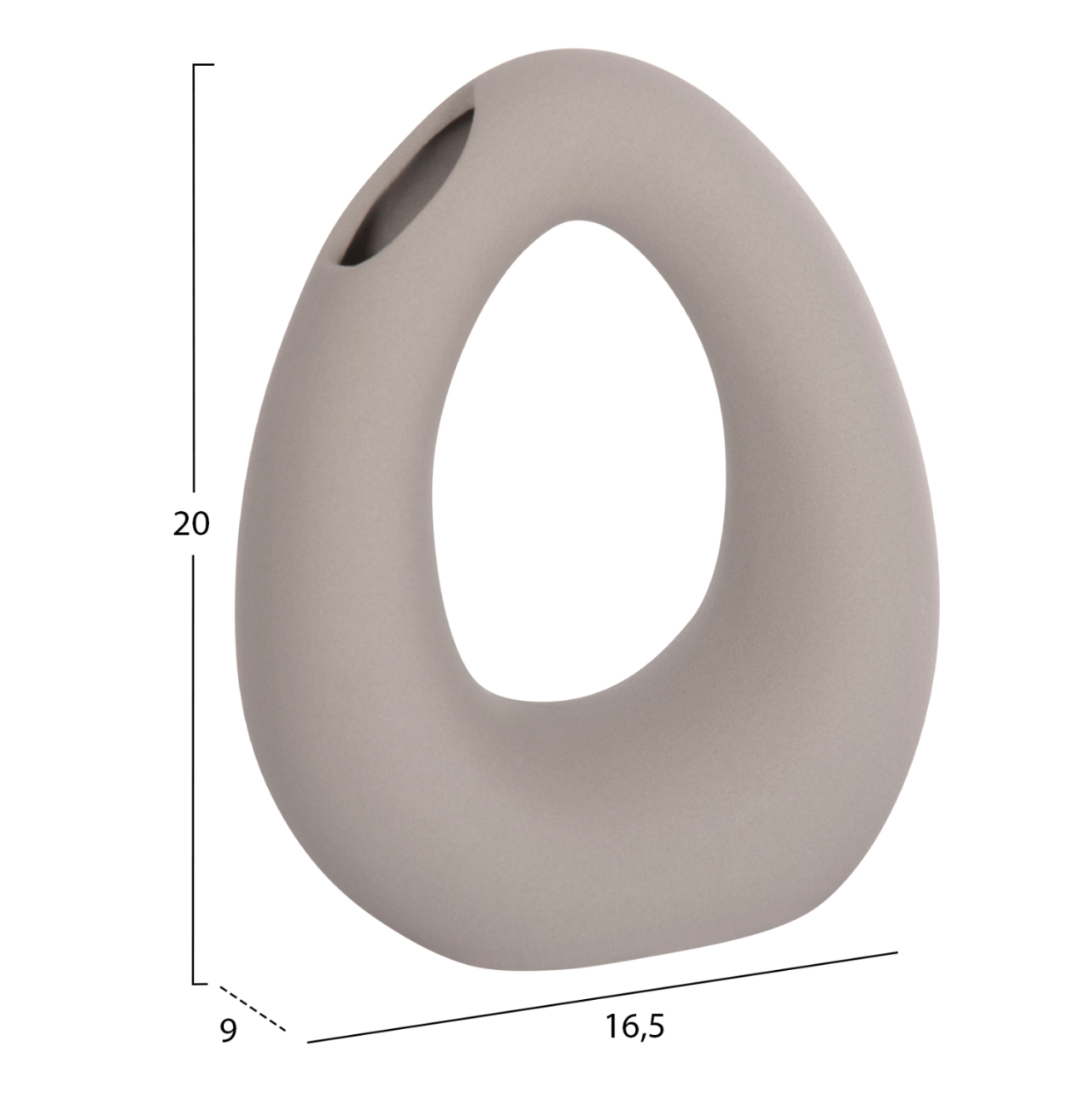 CERAMIC TABLE DECOR ELLIPTO HM4644.03 MATTE GREY 16.5x9x20.3Hcm. [2]