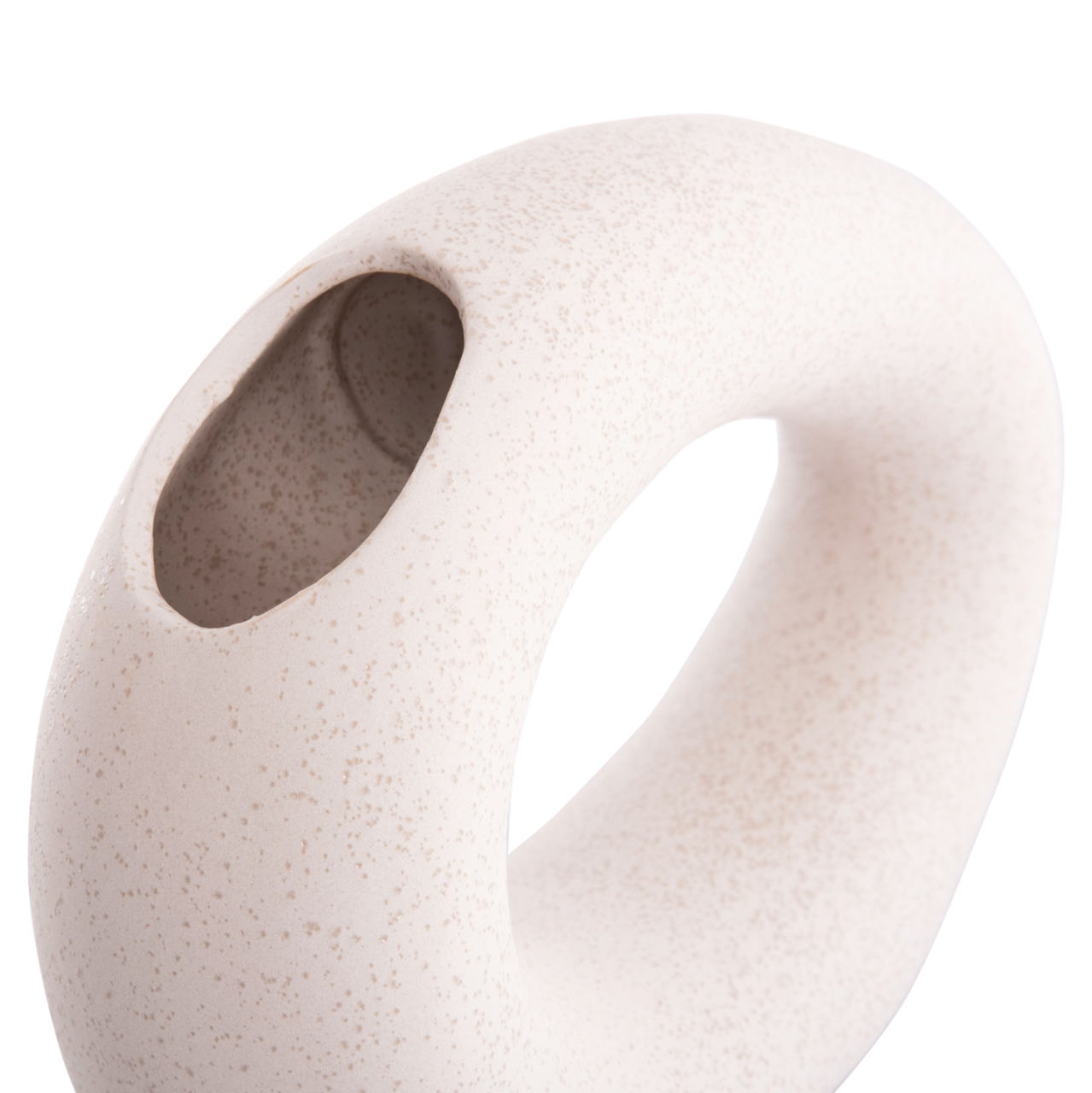 CERAMIC TABLE DECOR ELLIPTO HM4645.01 OFF WHITE WITH CRYSTALLIZATION 23x8x15.5Hcm. [6]