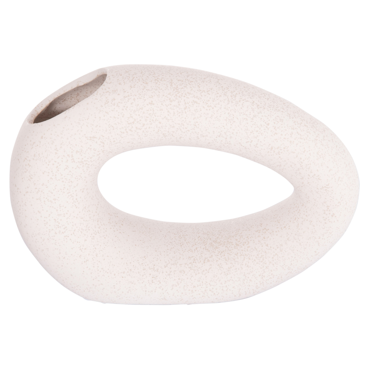 CERAMIC TABLE DECOR ELLIPTO HM4645.01 OFF WHITE WITH CRYSTALLIZATION 23x8x15.5Hcm. [3]