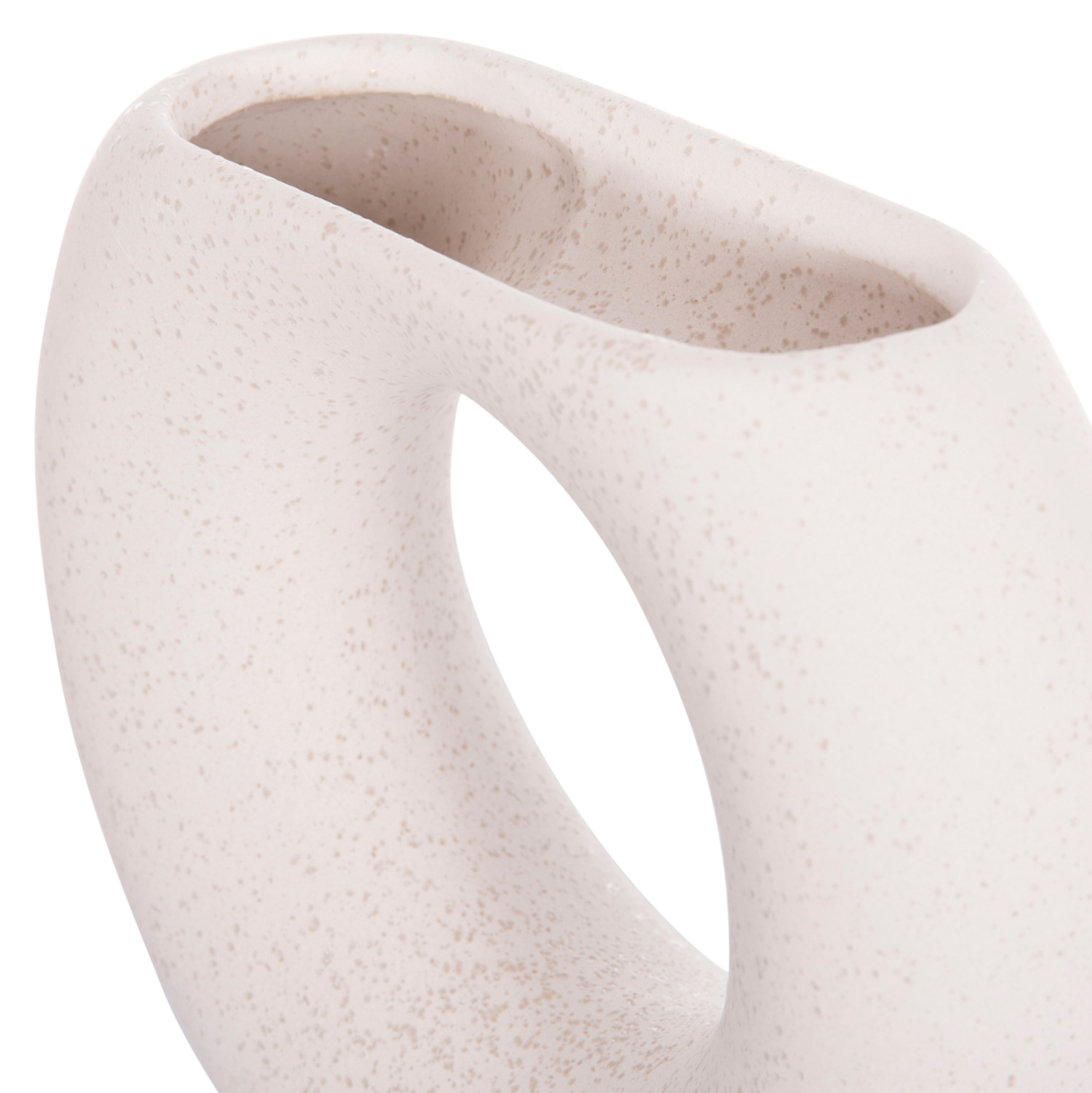 CERAMIC TABLE DECOR ELLIPTO HM4646.01 OFF WHITE WITH CRYSTALLIZATION 18x6.5x14Hcm. [6]