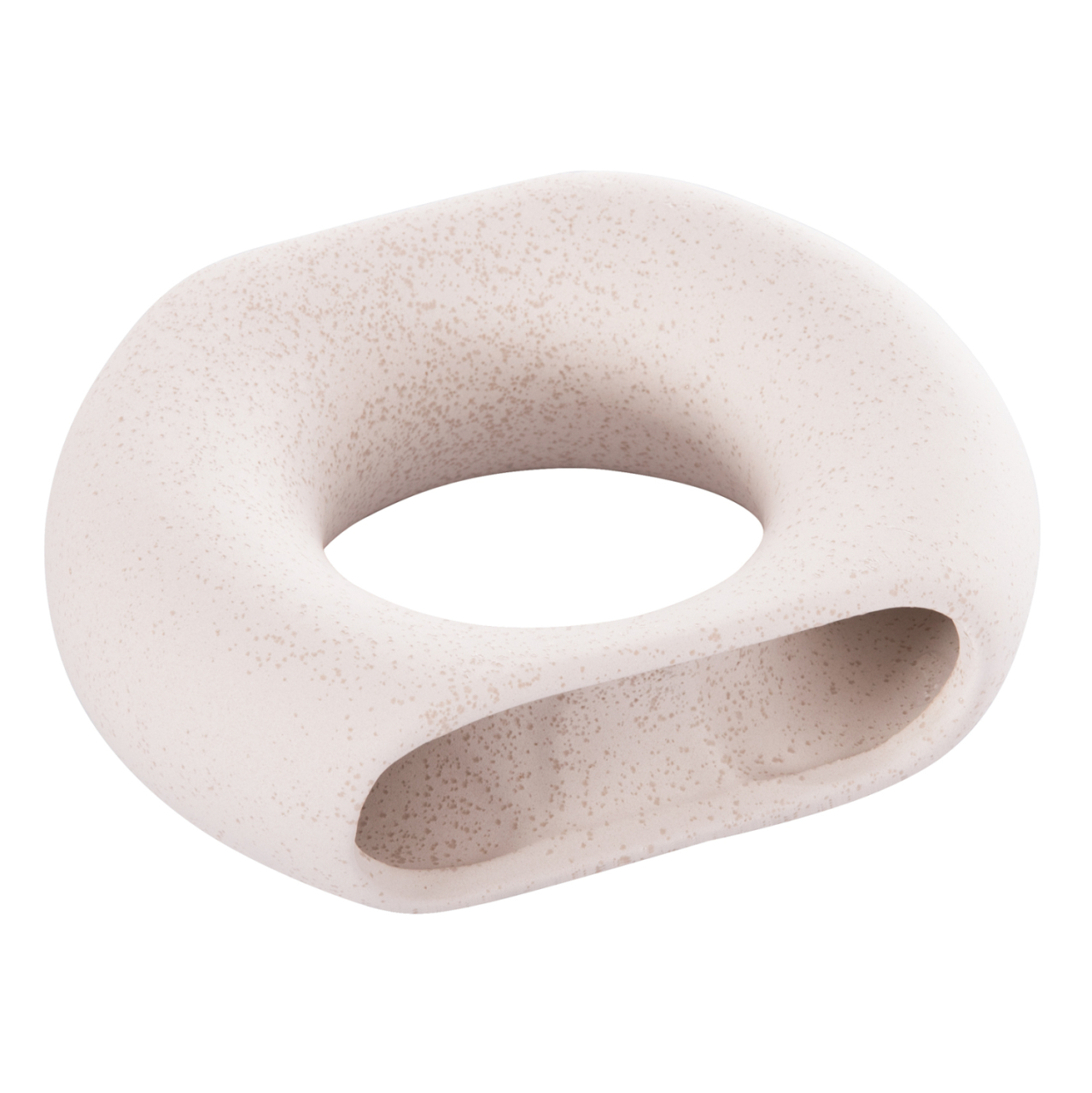 CERAMIC TABLE DECOR ELLIPTO HM4646.01 OFF WHITE WITH CRYSTALLIZATION 18x6.5x14Hcm. [5]
