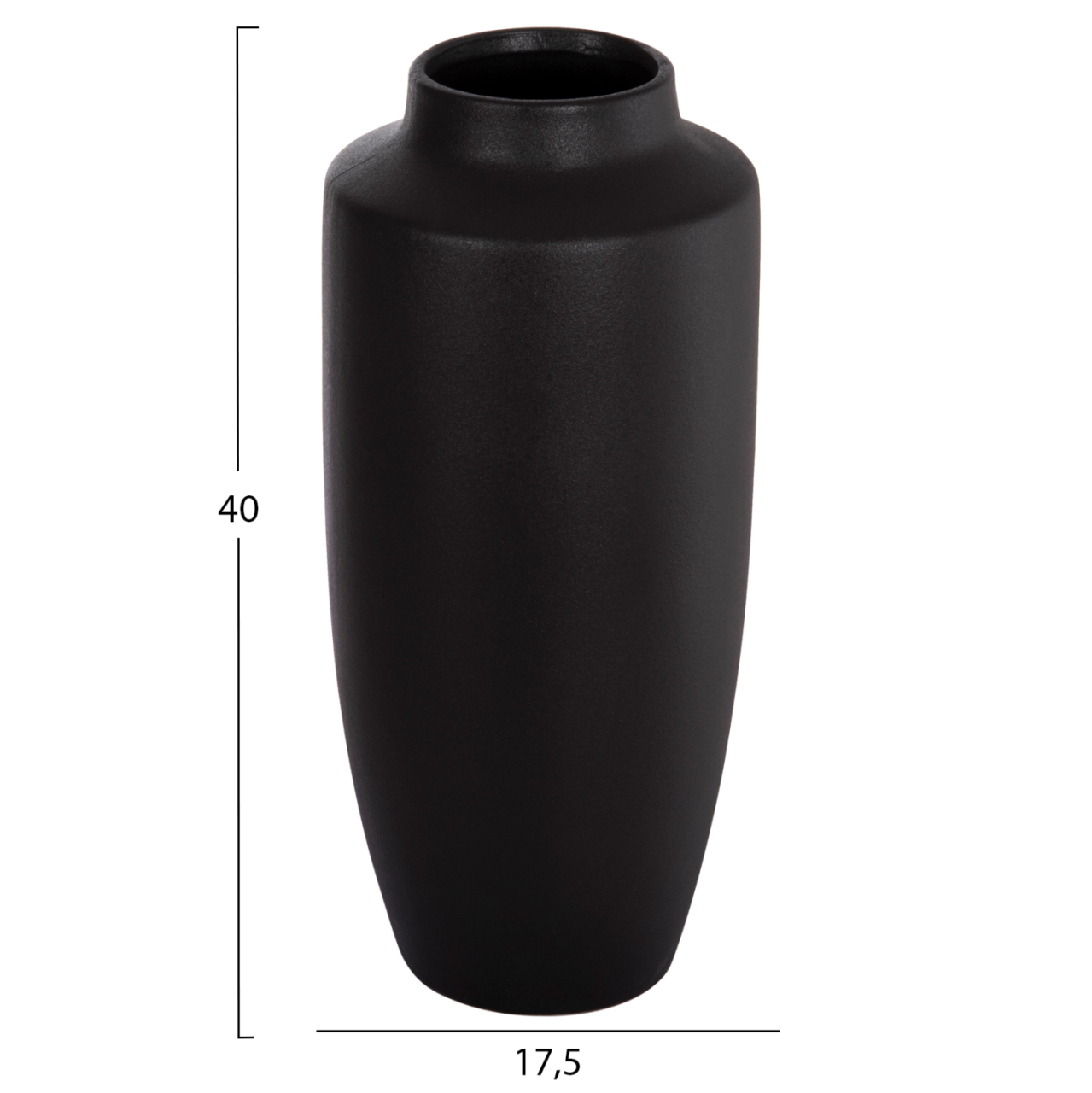 CERAMIC TABLE DECOR "GALAD" HM4587.02 BLACK MATTE Φ17,5x40Hcm. [2]
