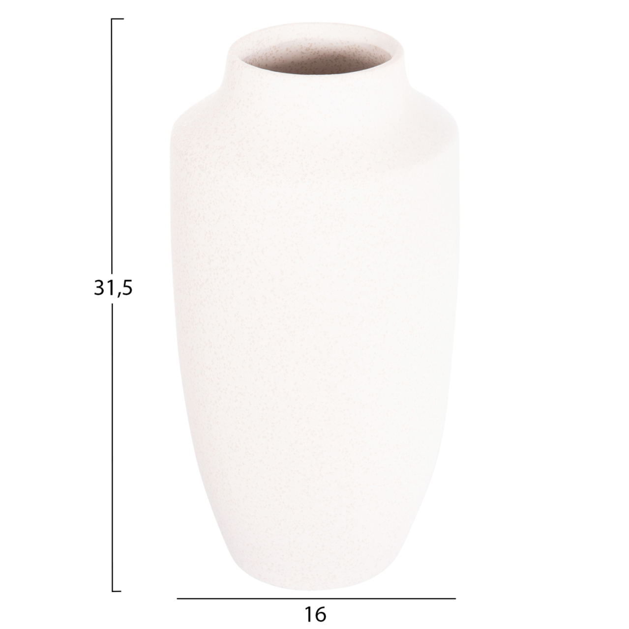 CERAMIC TABLE DECOR "GALAD" HM4588.01 OFF WHITE WITH CRYSTALLISATION Φ16x32Hcm. [2]
