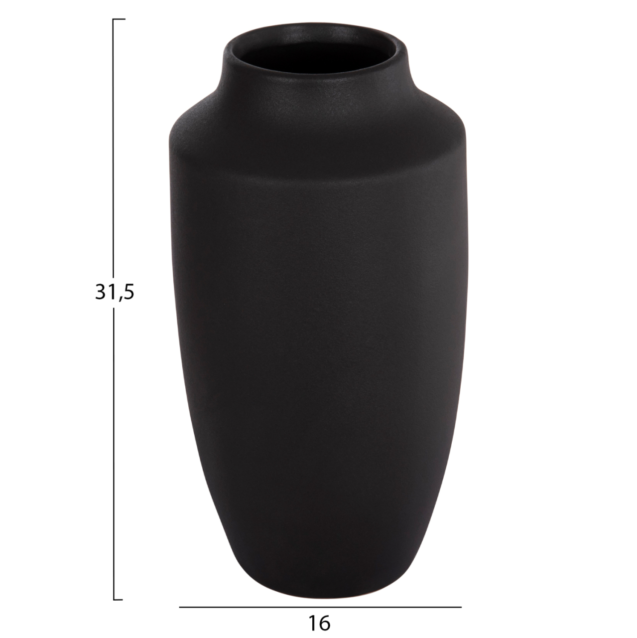 CERAMIC TABLE DECOR "GALAD" HM4588.02 BLACK MATTE Φ16x32Hcm. [2]