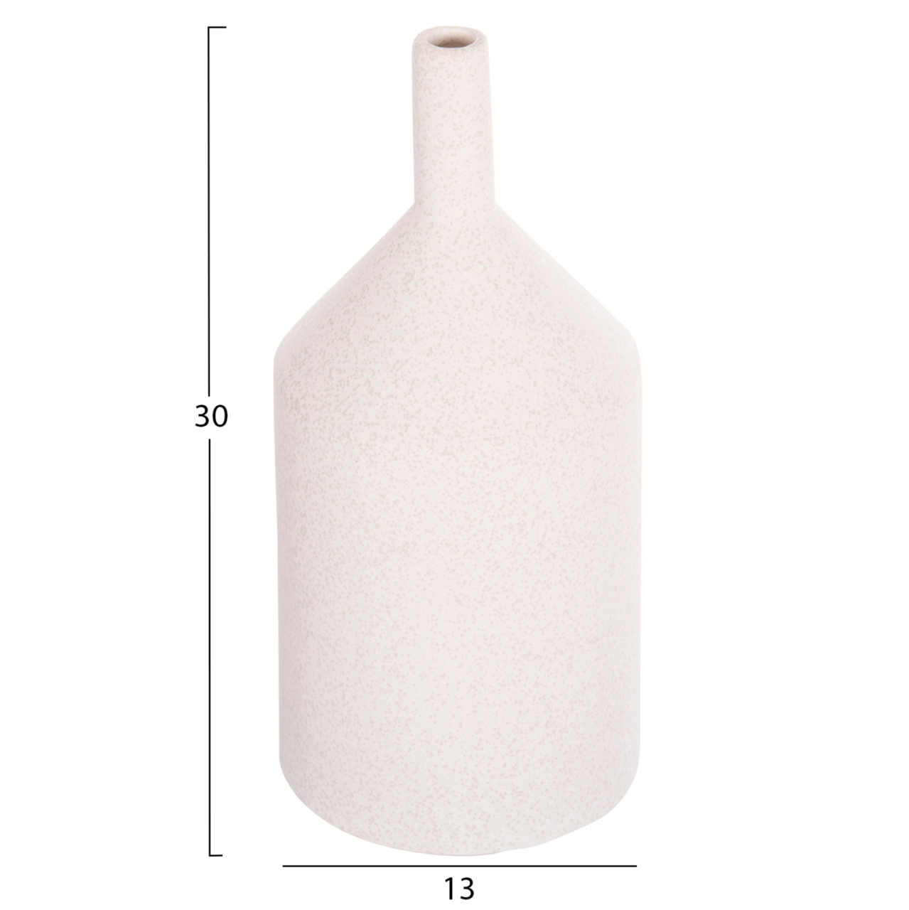 CERAMIC TABLE DECOR GALAD HM4608.01 OFF WHITE WITH CRYSTALLIZATION Φ13,5x30,5Hcm. [2]