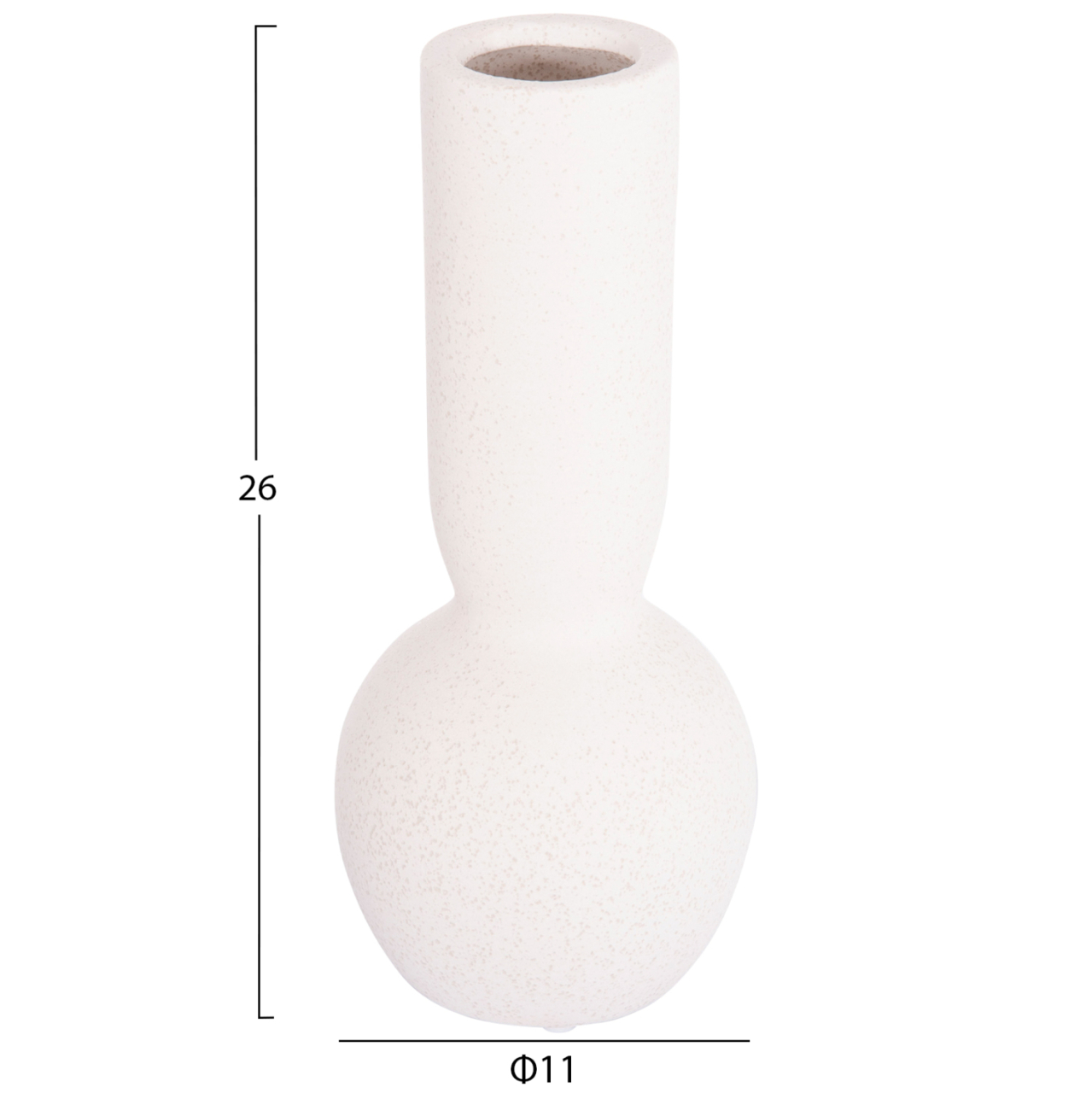 CERAMIC TABLE DECOR GALAD HM4616.01 OFF WHITE WITH CRYSTALLIZATION Φ11x26Hcm. [2]