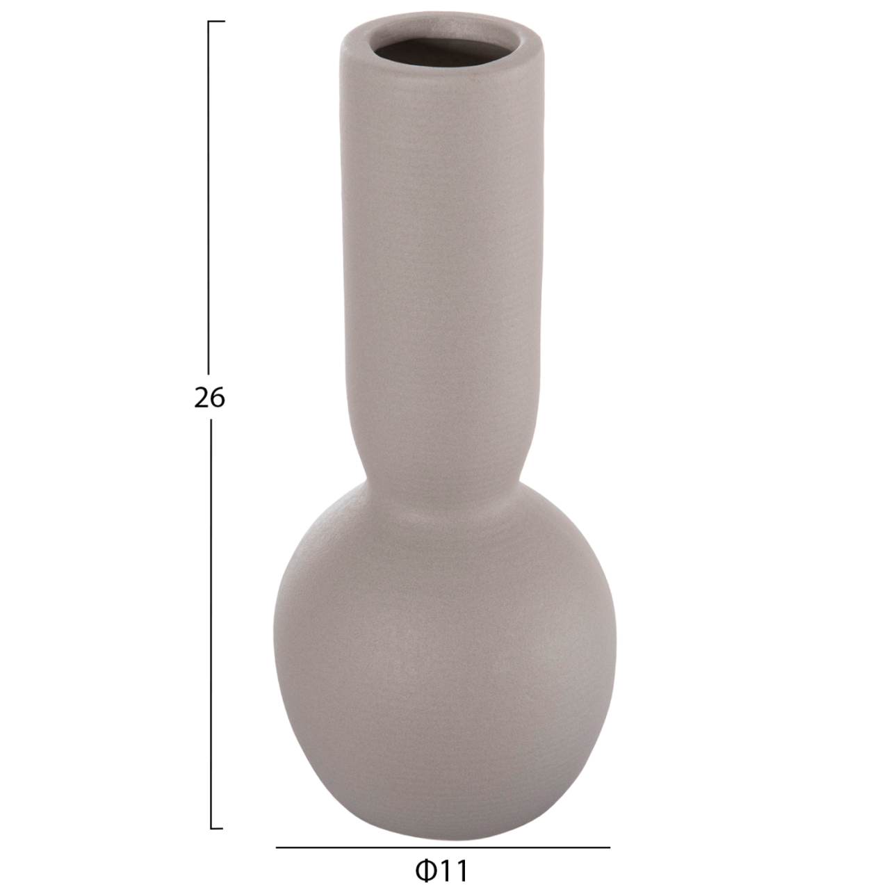 CERAMIC TABLE DECOR GALAD HM4616.02 MATTE GREY Φ11x26Hcm. [2]