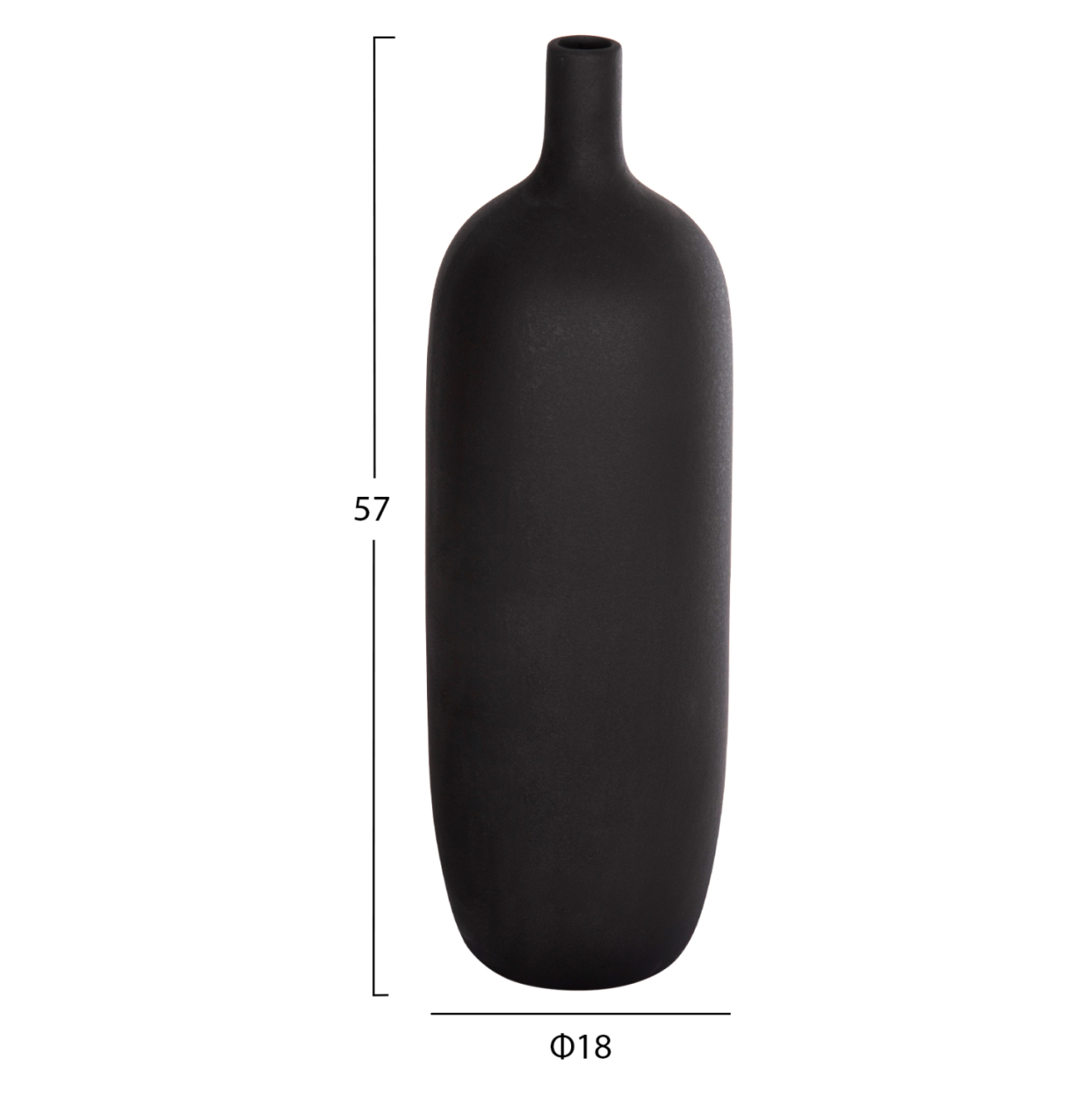 CERAMIC TABLE DECOR GALAD HM4623.02 MATTE BLACK Φ18x57Hcm. [2]