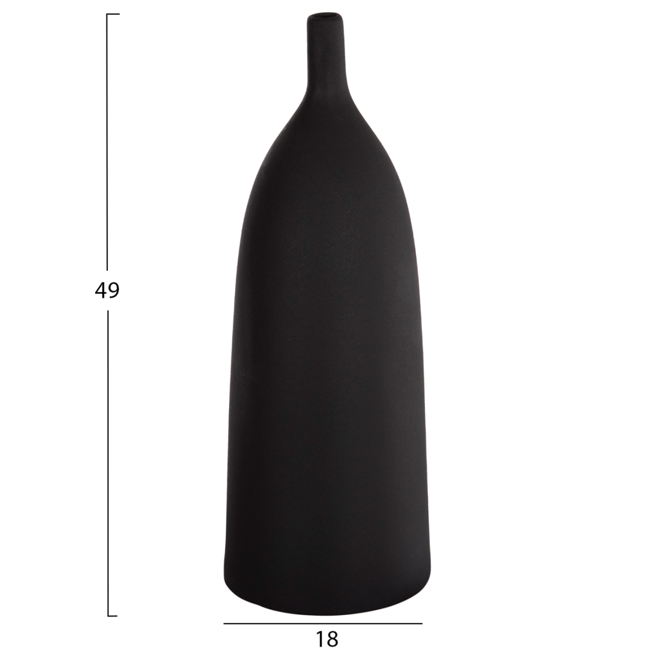 CERAMIC TABLE DECOR GALAD HM4633.02 BLACK MATTE Φ18x49H cm. [2]