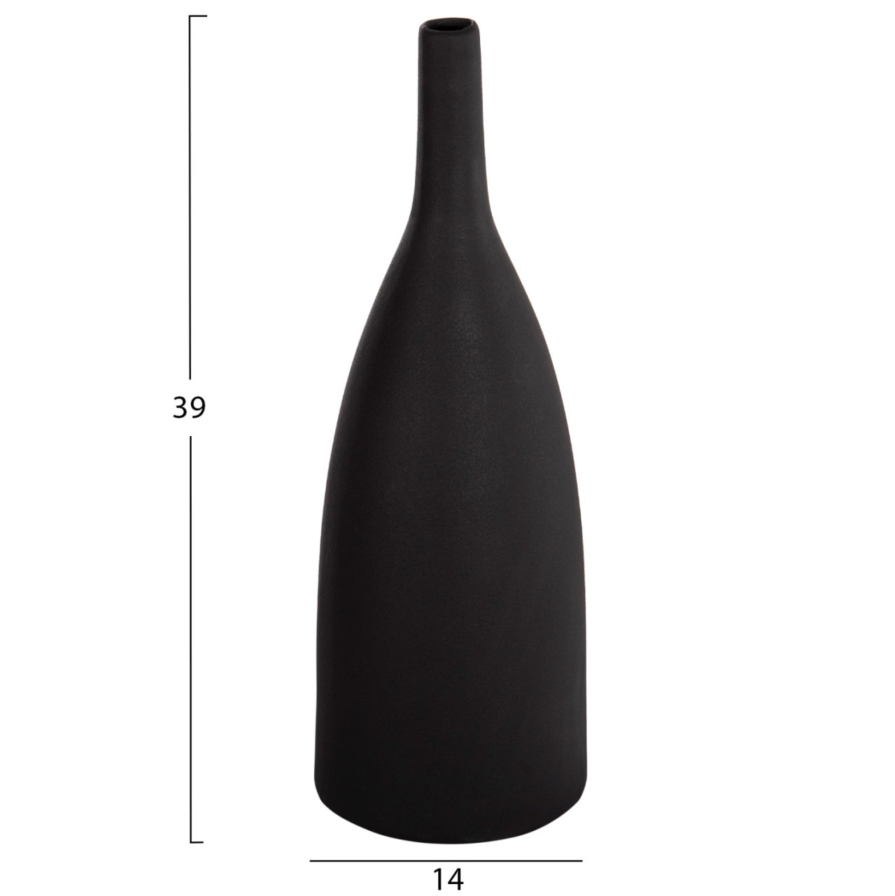CERAMIC TABLE DECOR GALAD HM4634.02 BLACK MATTE Φ14x39H cm. [2]