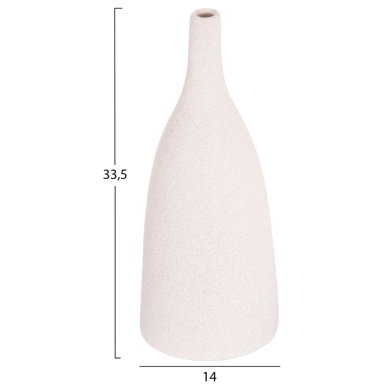 CERAMIC TABLE DECOR GALAD HM4635.01 OFF WHITE WITH CRYSTALLISATION Φ14x33,5H cm. [2]