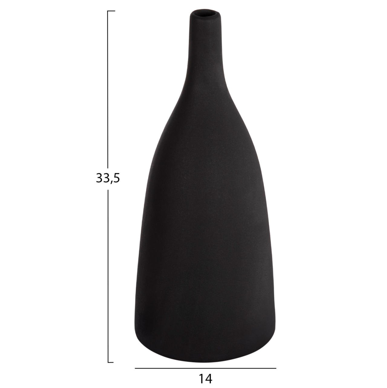 CERAMIC TABLE DECOR GALAD HM4635.02 BLACK MATTE Φ14x33.5Hcm. [2]