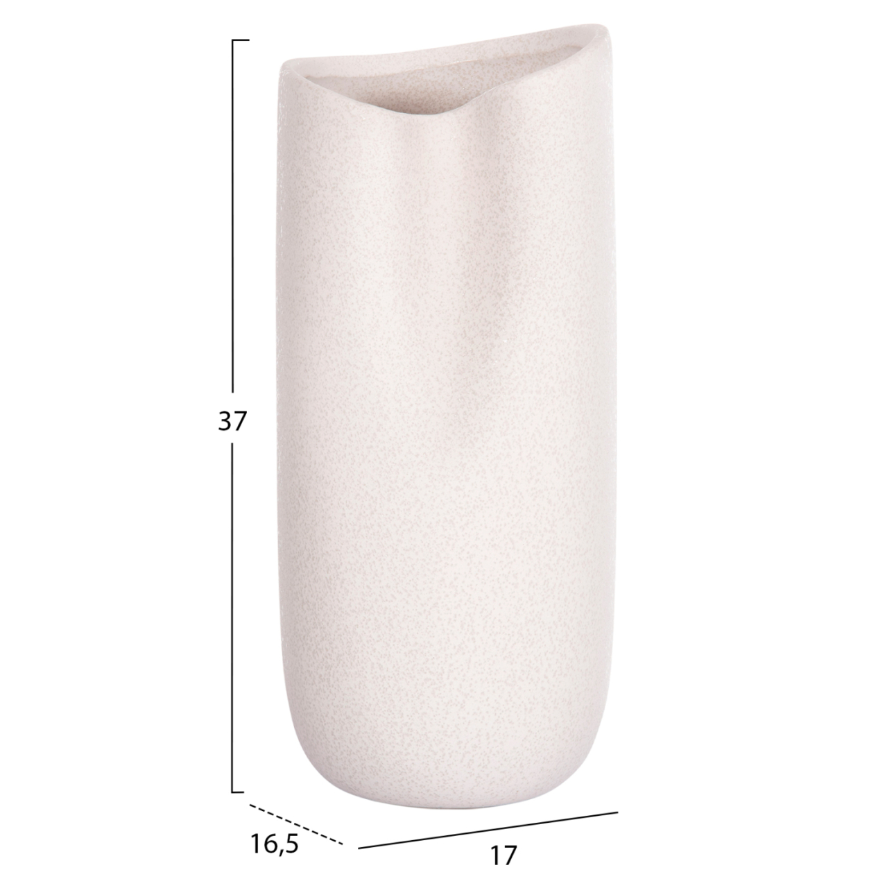 CERAMIC TABLE DECOR GLAZE HM4606.01 OFF WHITE WITH CRYSTALLISATION 17x16.5x38Hcm. [2]