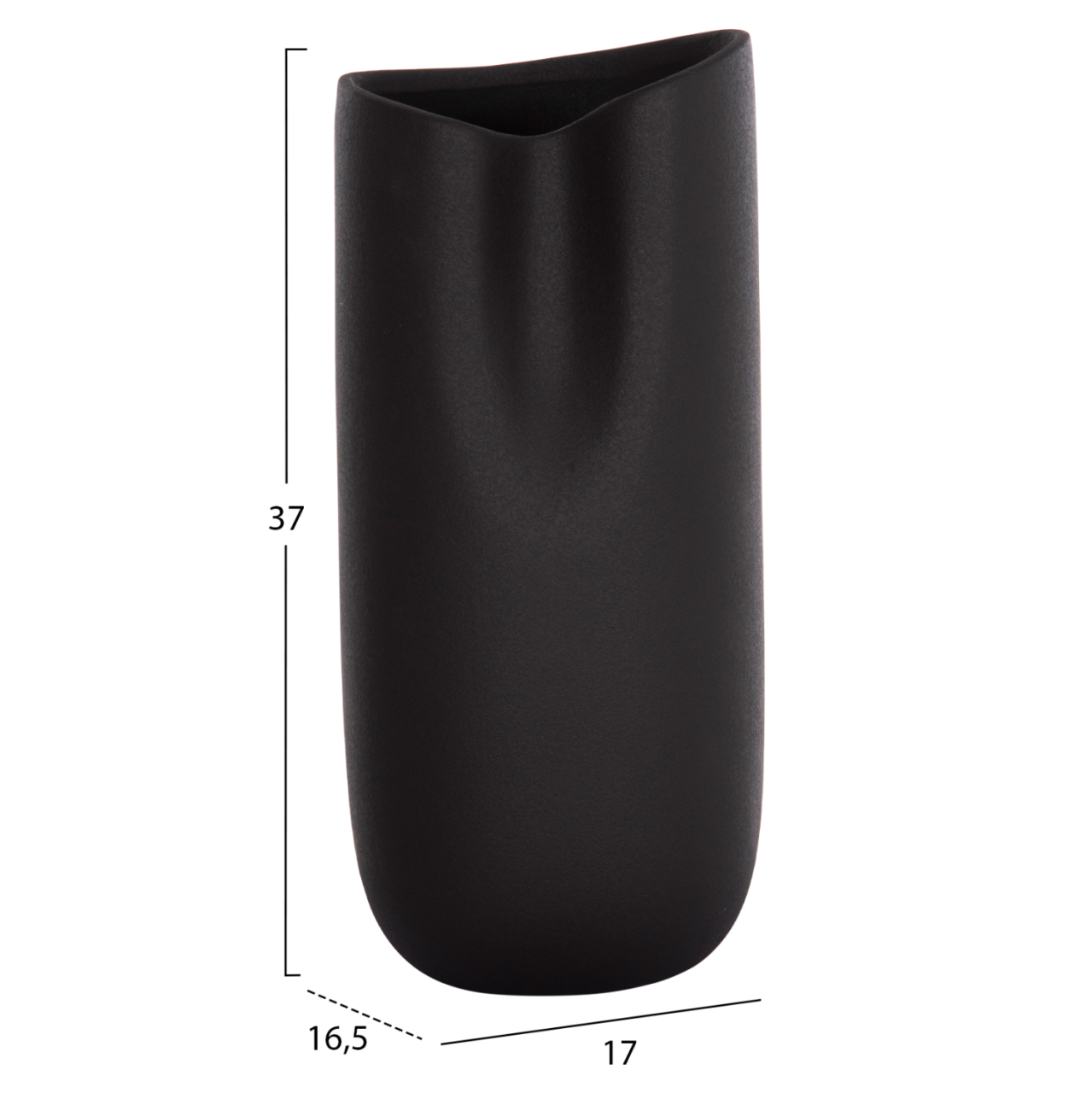 CERAMIC TABLE DECOR GLAZE HM4606.02 MATTE BLACK 17x16.5x38Hcm. [2]