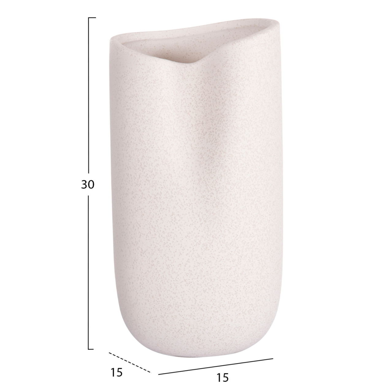 CERAMIC TABLE DECOR GLAZE HM4607.01 OFF WHITE WITH CRYSTALLISATION 15,2x15x30Hcm [2]
