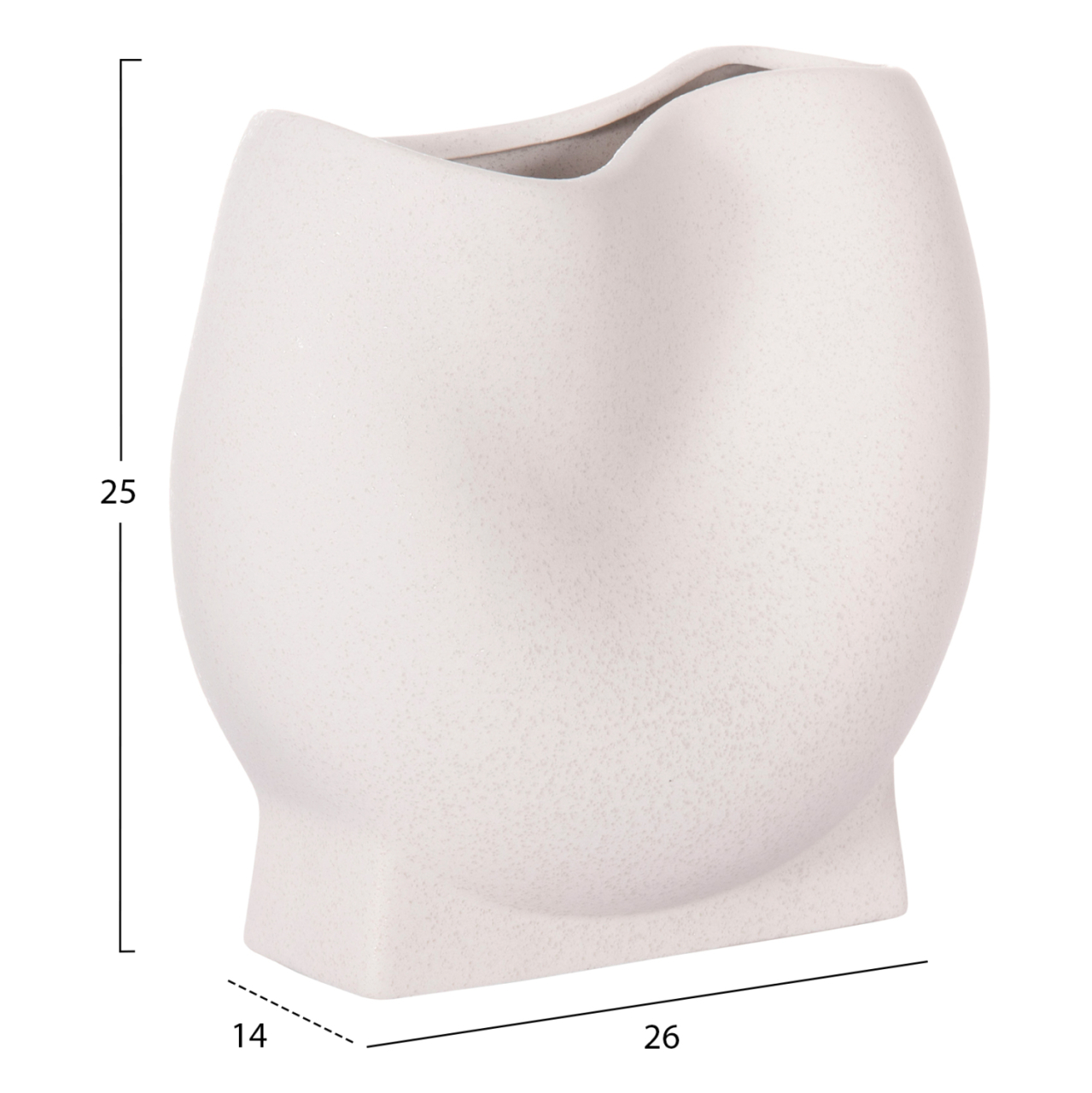 CERAMIC TABLE DECOR GLAZE HM4610.01 OFF WHITE WITH CRYSTALLISATION 26x14x25Hcm [2]
