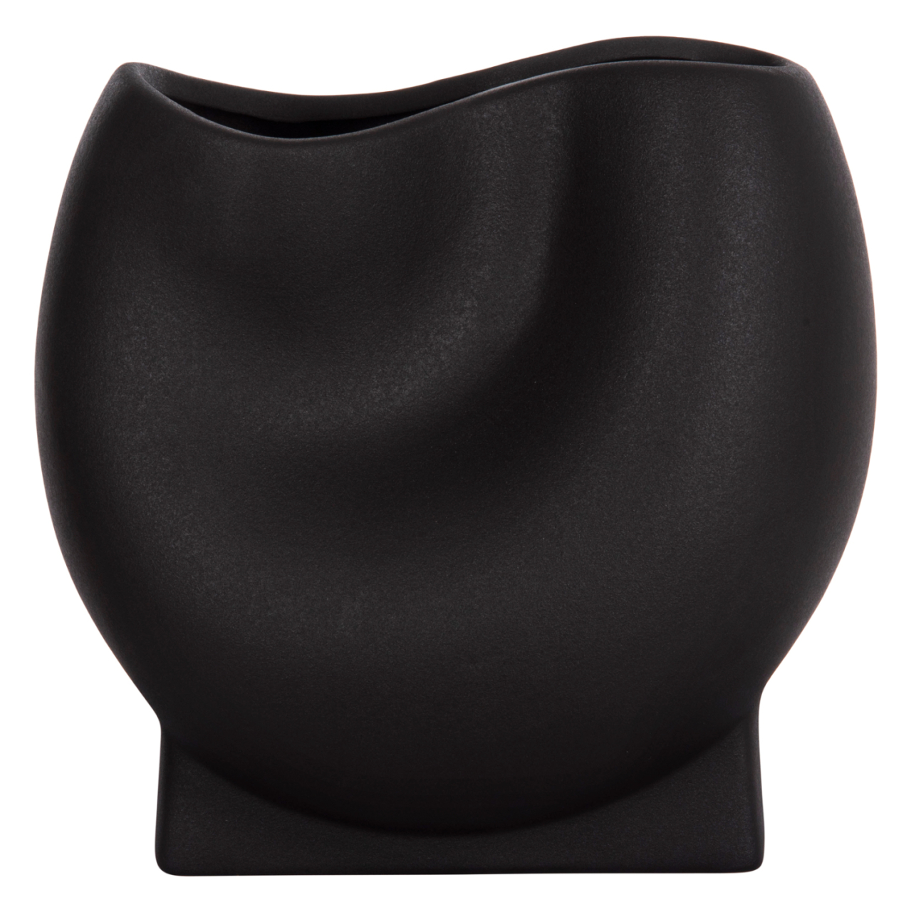 CERAMIC TABLE DECOR GLAZE HM4610.02 MATTE BLACK 26x14x25Hcm [3]