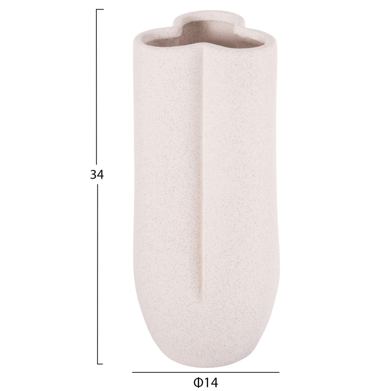 CERAMIC TABLE DECOR GLAZE HM4611.01 OFF WHITE WITH CRYSTALLIZATION Φ14x34Hcm. [2]