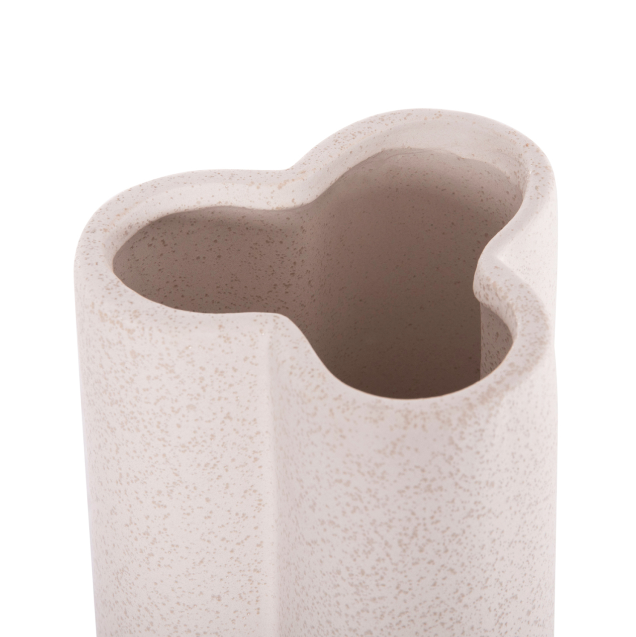 CERAMIC TABLE DECOR GLAZE HM4611.01 OFF WHITE WITH CRYSTALLIZATION Φ14x34Hcm. [6]