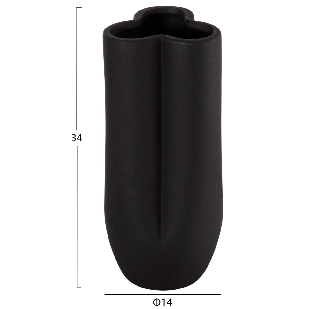 CERAMIC TABLE DECOR GLAZE HM4611.02 MATTE BLACK Φ14x34Hcm. [2]